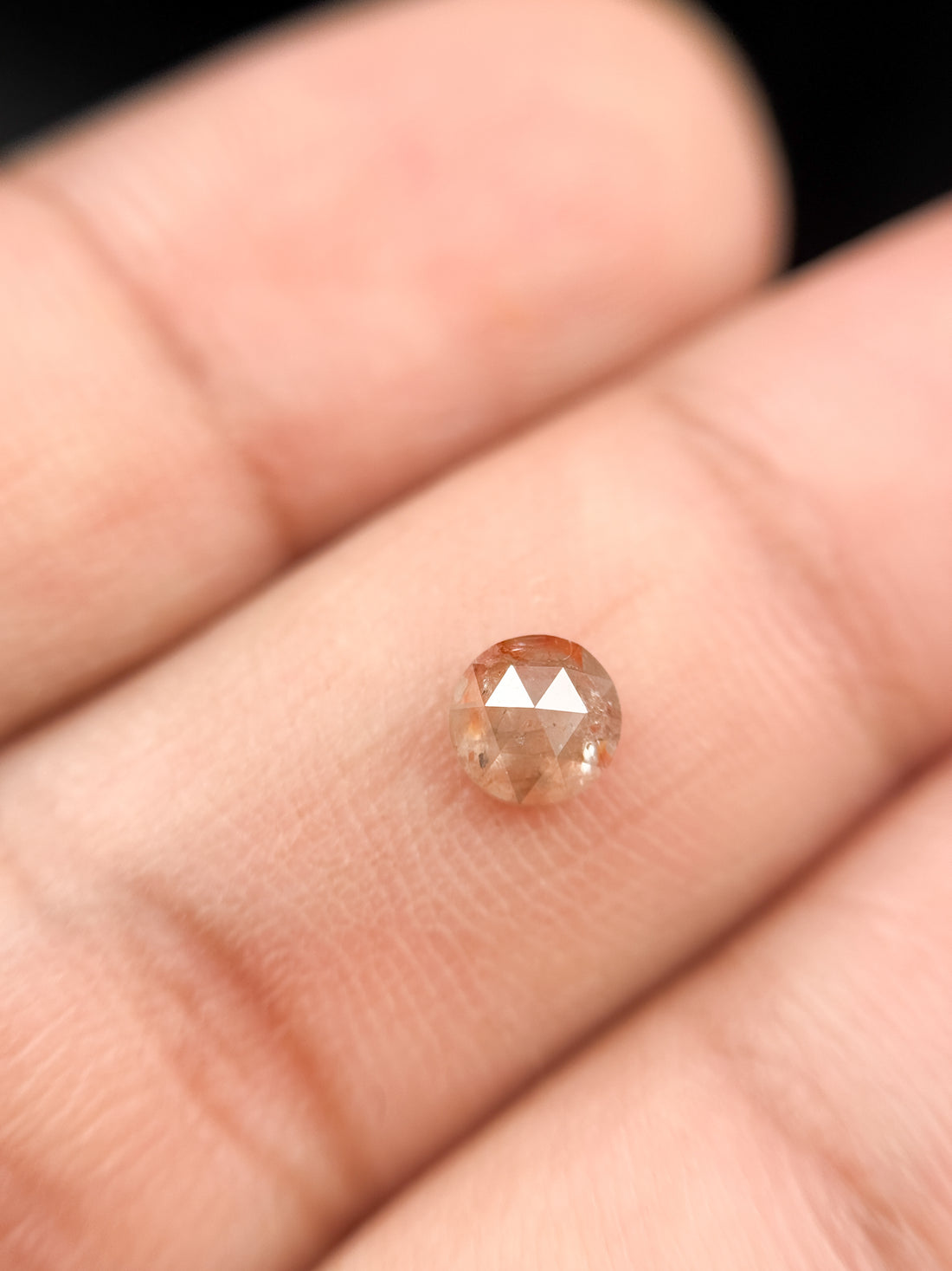 0.46 Ct Round Rose Cut Red Natural Minimalist Diamond