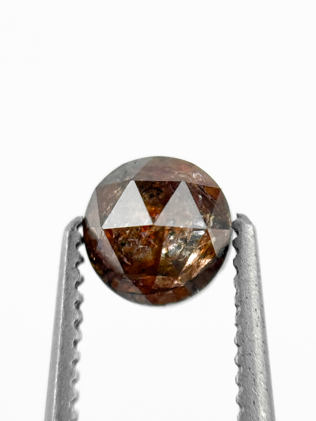 0.75 Ct Round Rose Cut Brownish Red Natural Fancy Diamond