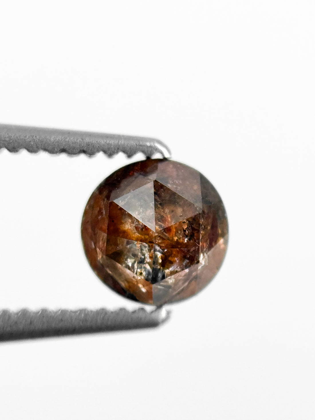 0.75 Ct Round Rose Cut Brownish Red Natural Fancy Diamond