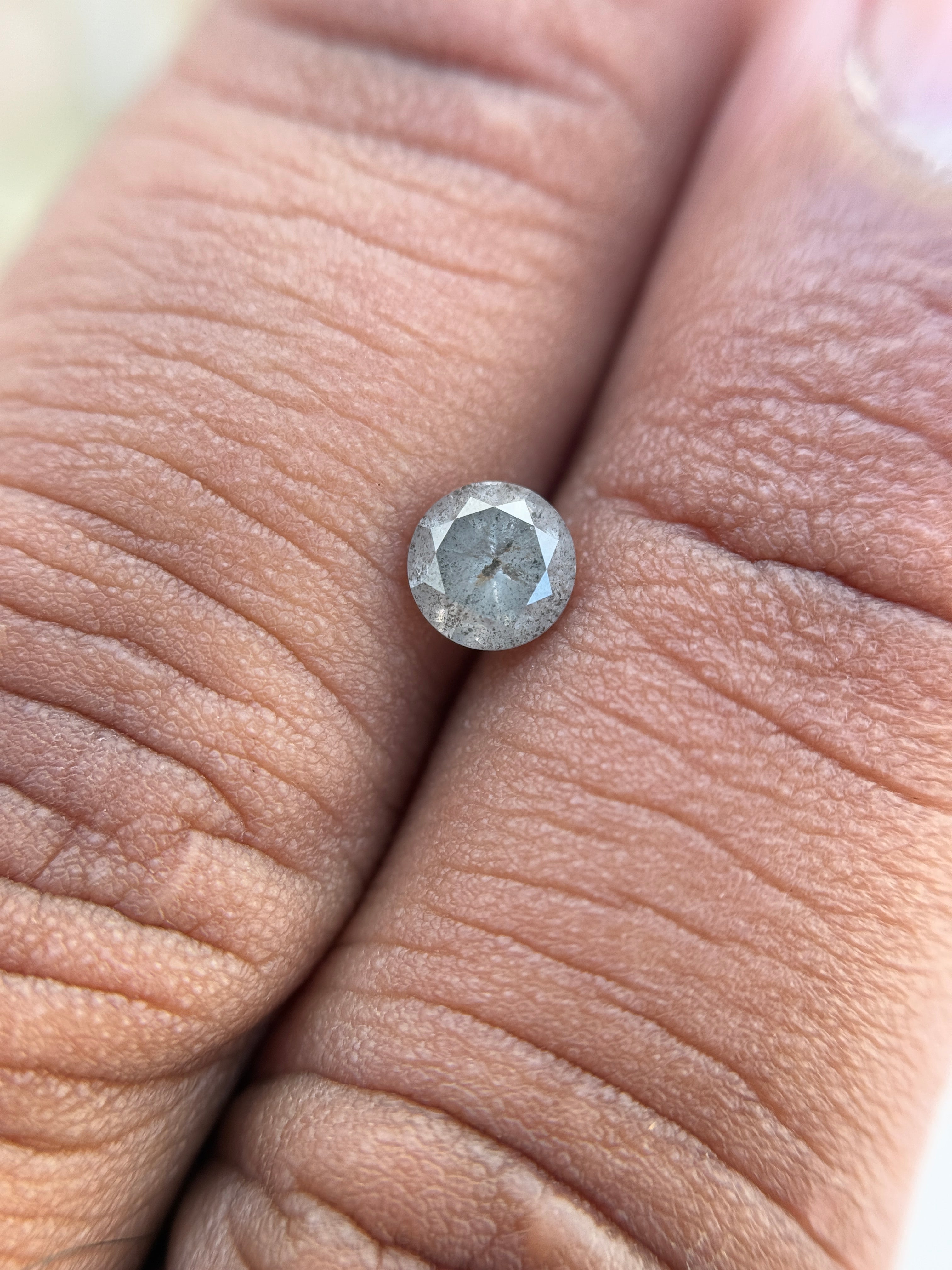 0.58 Ct Round Brilliant Cut Grey Natural Fancy Diamond