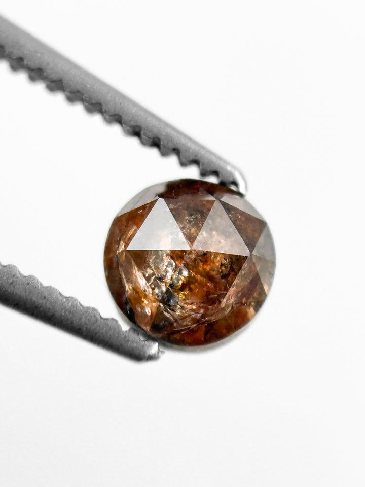 0.75 Ct Round Rose Cut Brownish Red Natural Fancy Diamond