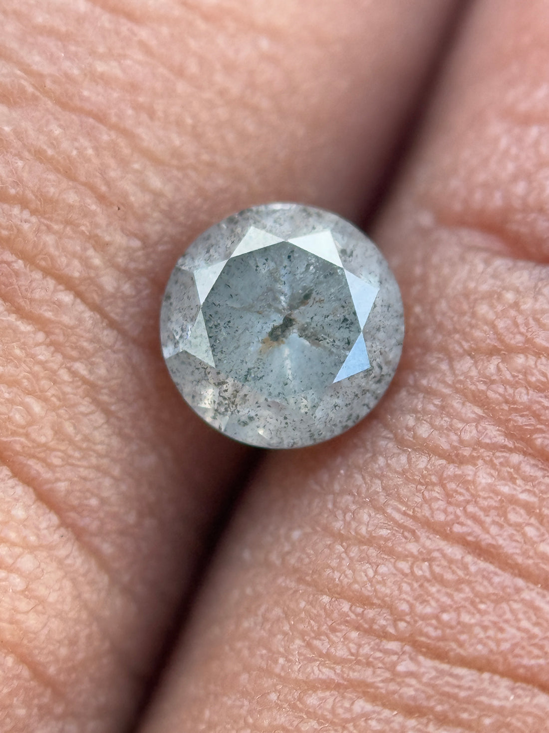 0.58 Ct Round Brilliant Cut Grey Natural Fancy Diamond