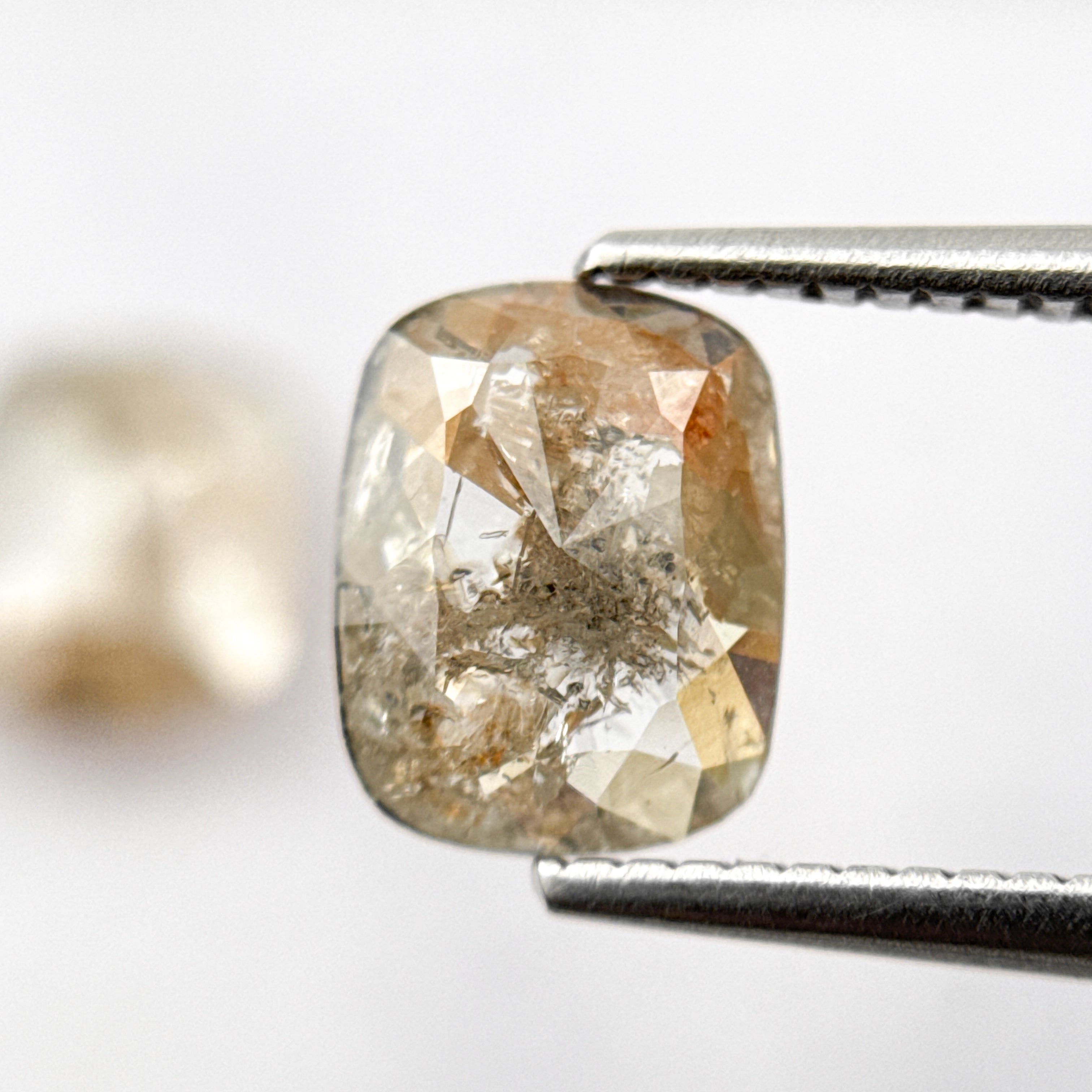 1.83 Ct Oval Rose Cut Grey Natural Galaxy Diamond Pair