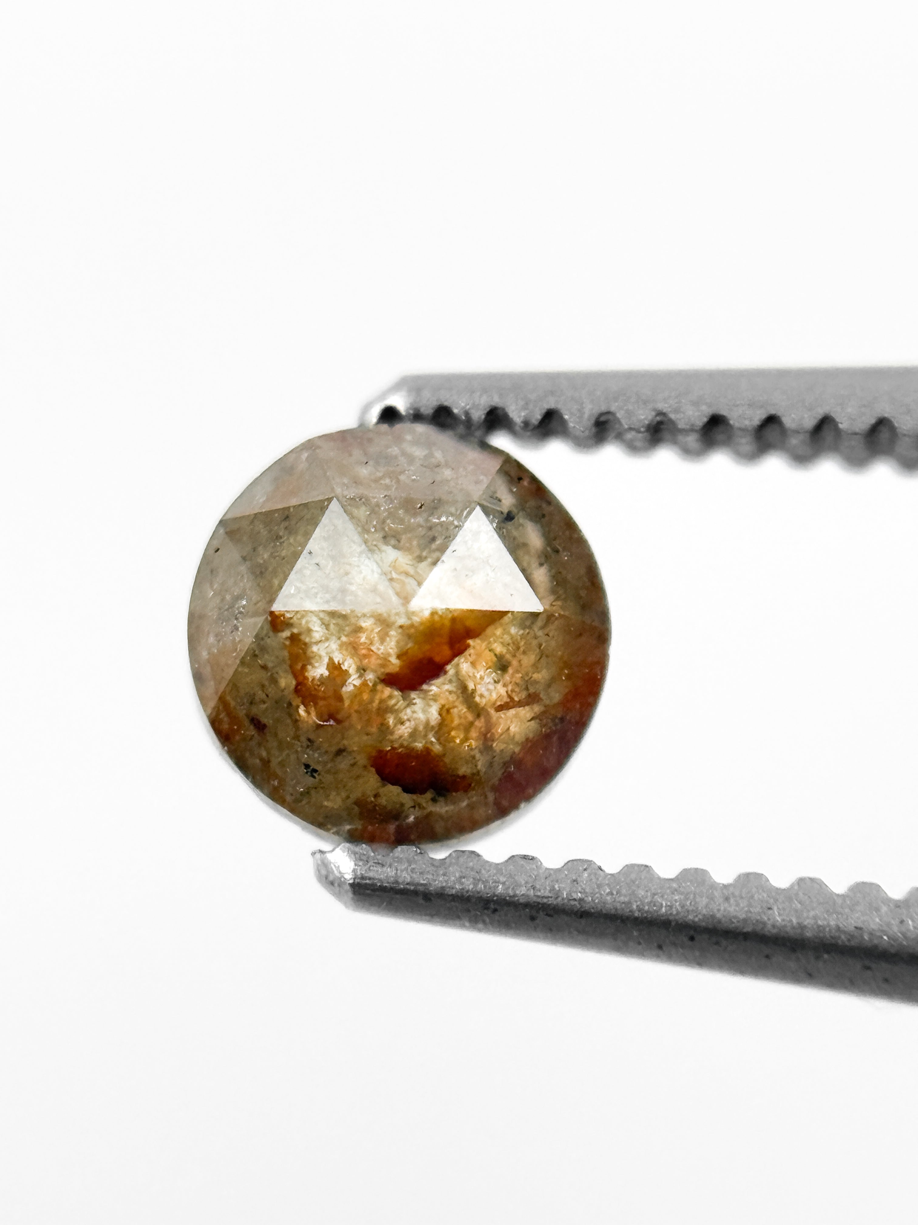 0.58 Ct Round Rose Cut Yellow Natural Minimalist Diamond