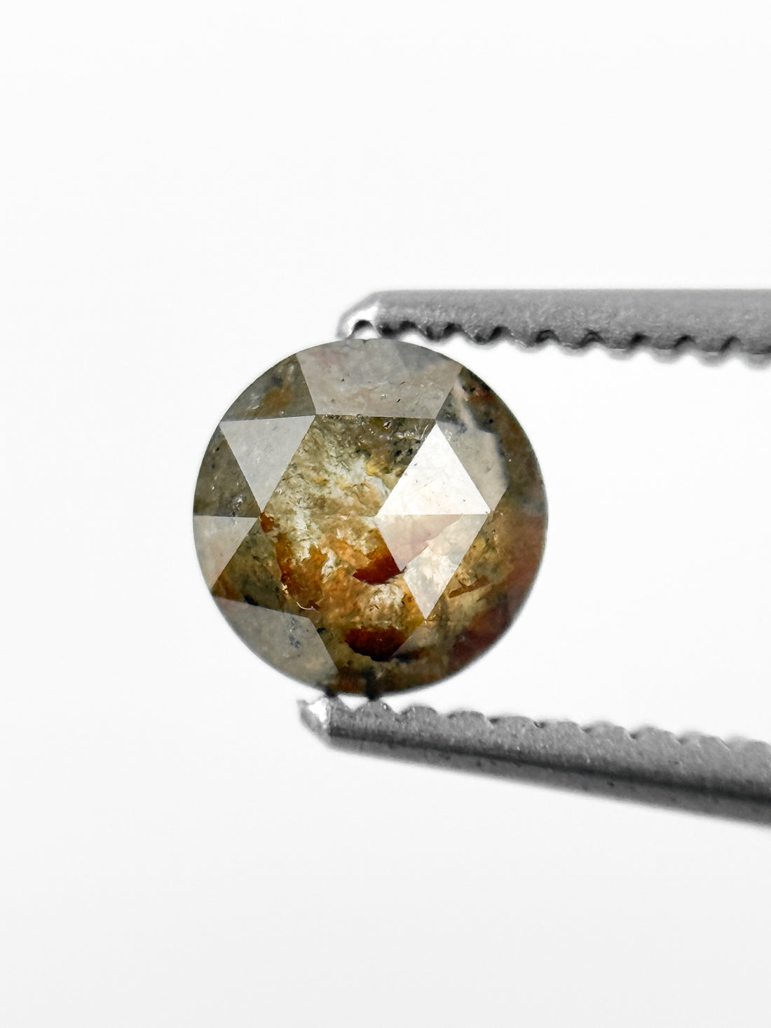 0.58 Ct Round Rose Cut Yellow Natural Minimalist Diamond
