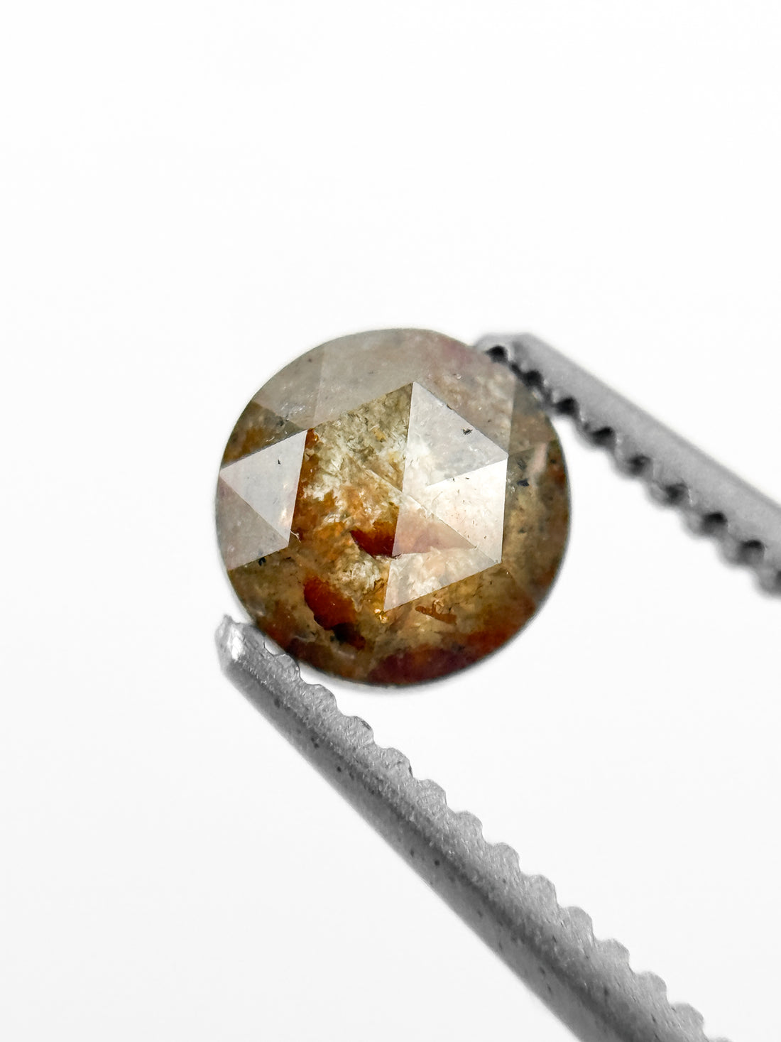 0.58 Ct Round Rose Cut Yellow Natural Minimalist Diamond