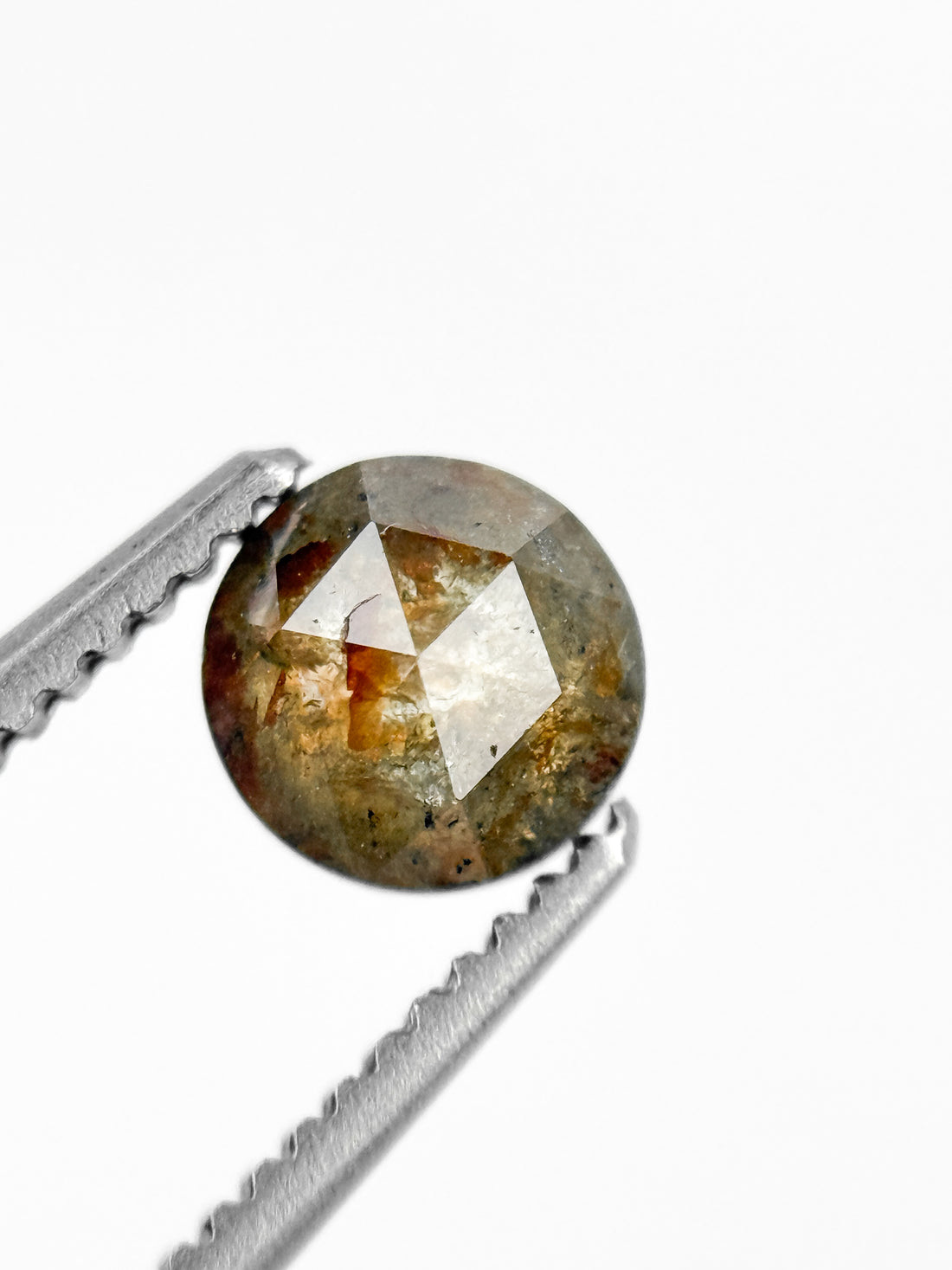 0.58 Ct Round Rose Cut Yellow Natural Minimalist Diamond