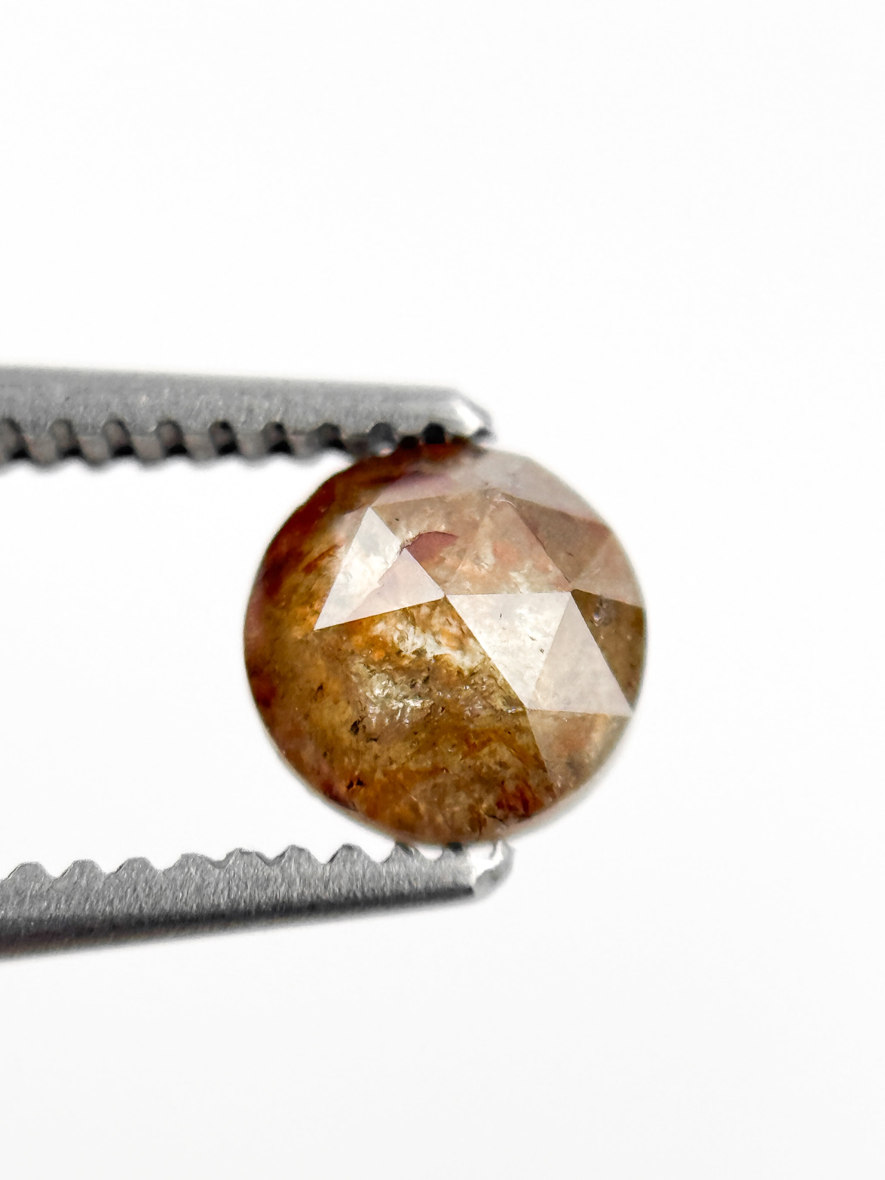0.58 Ct Round Rose Cut Yellow Natural Minimalist Diamond