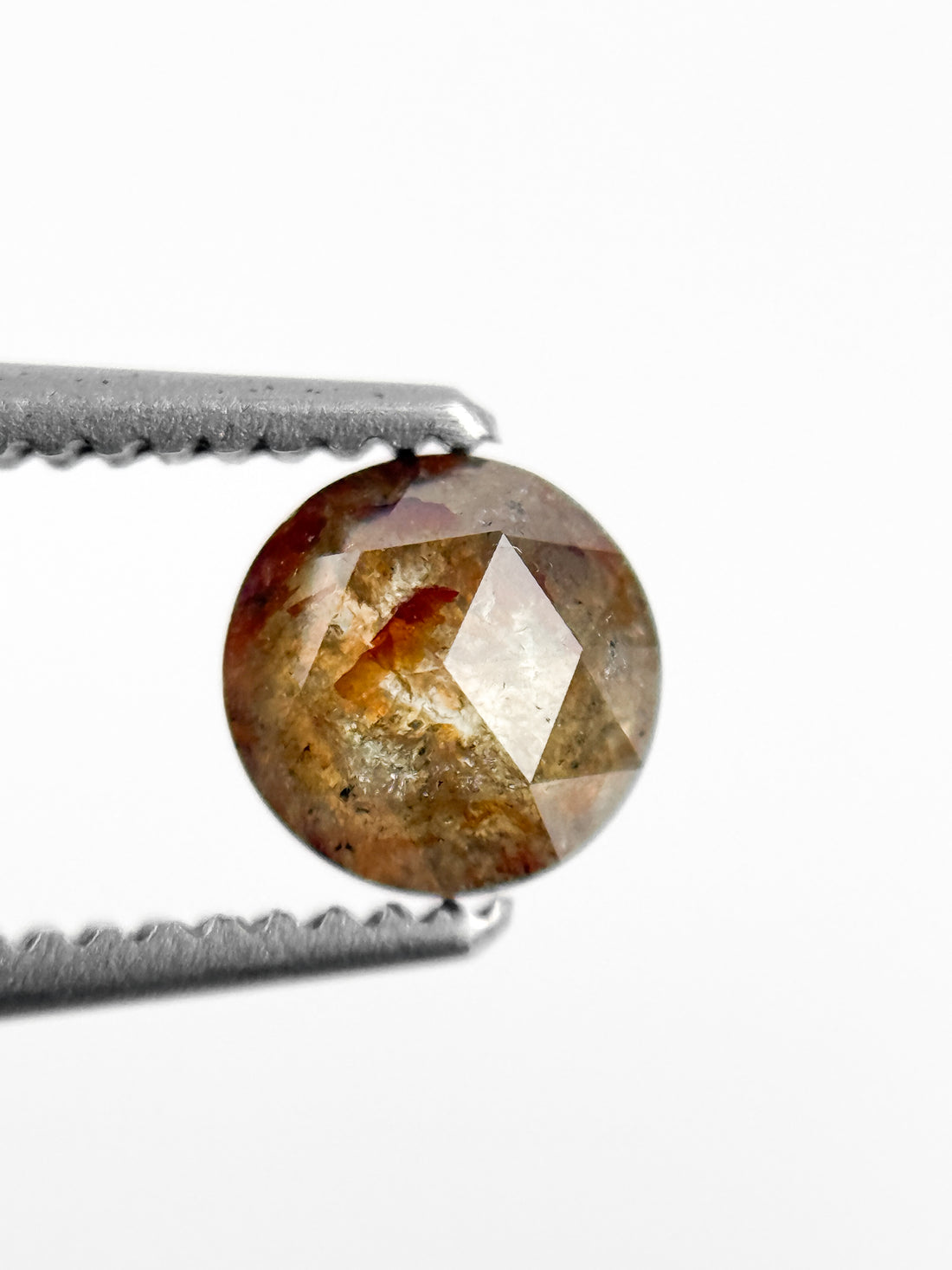 0.58 Ct Round Rose Cut Yellow Natural Minimalist Diamond