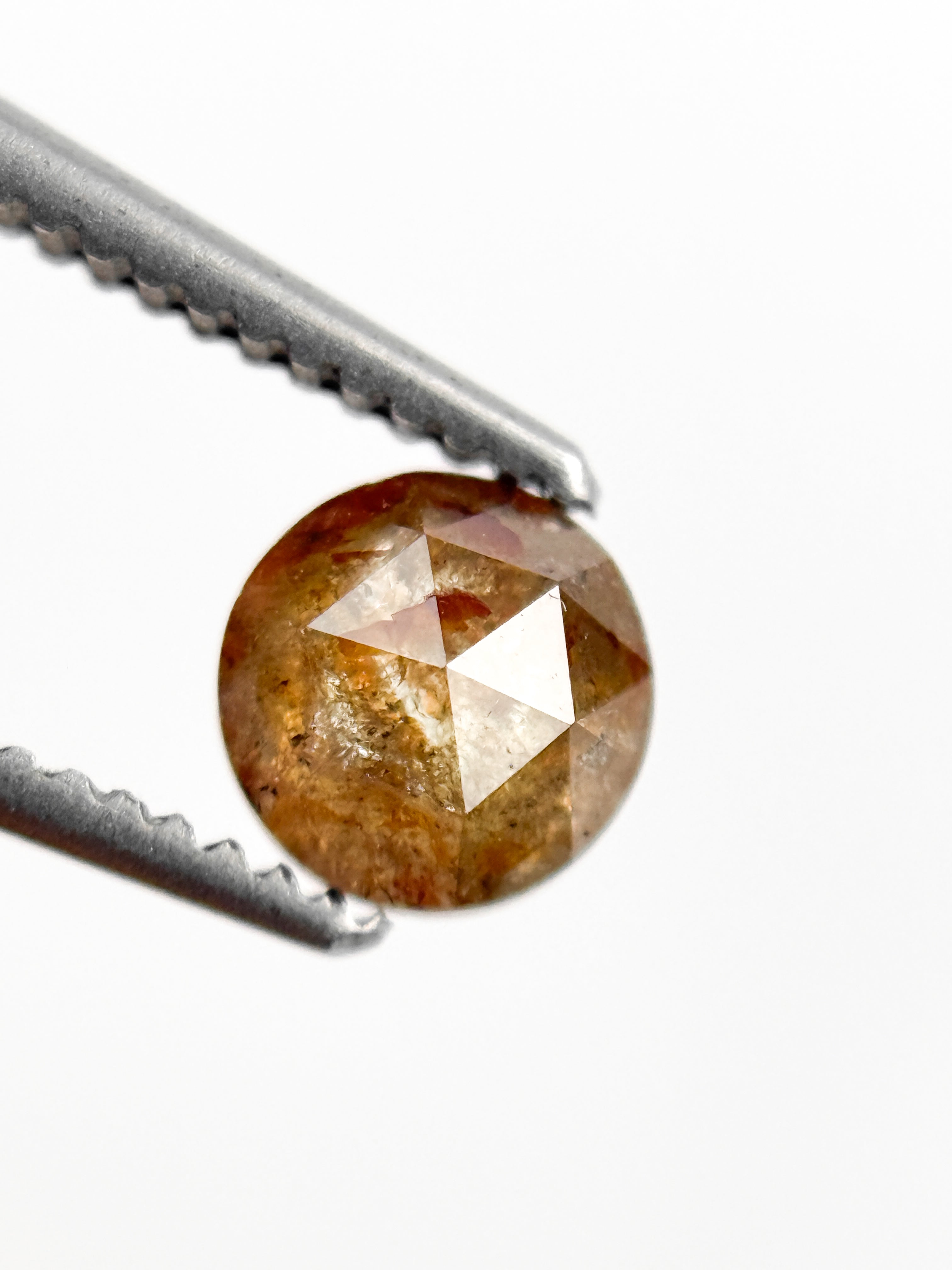 0.58 Ct Round Rose Cut Yellow Natural Minimalist Diamond