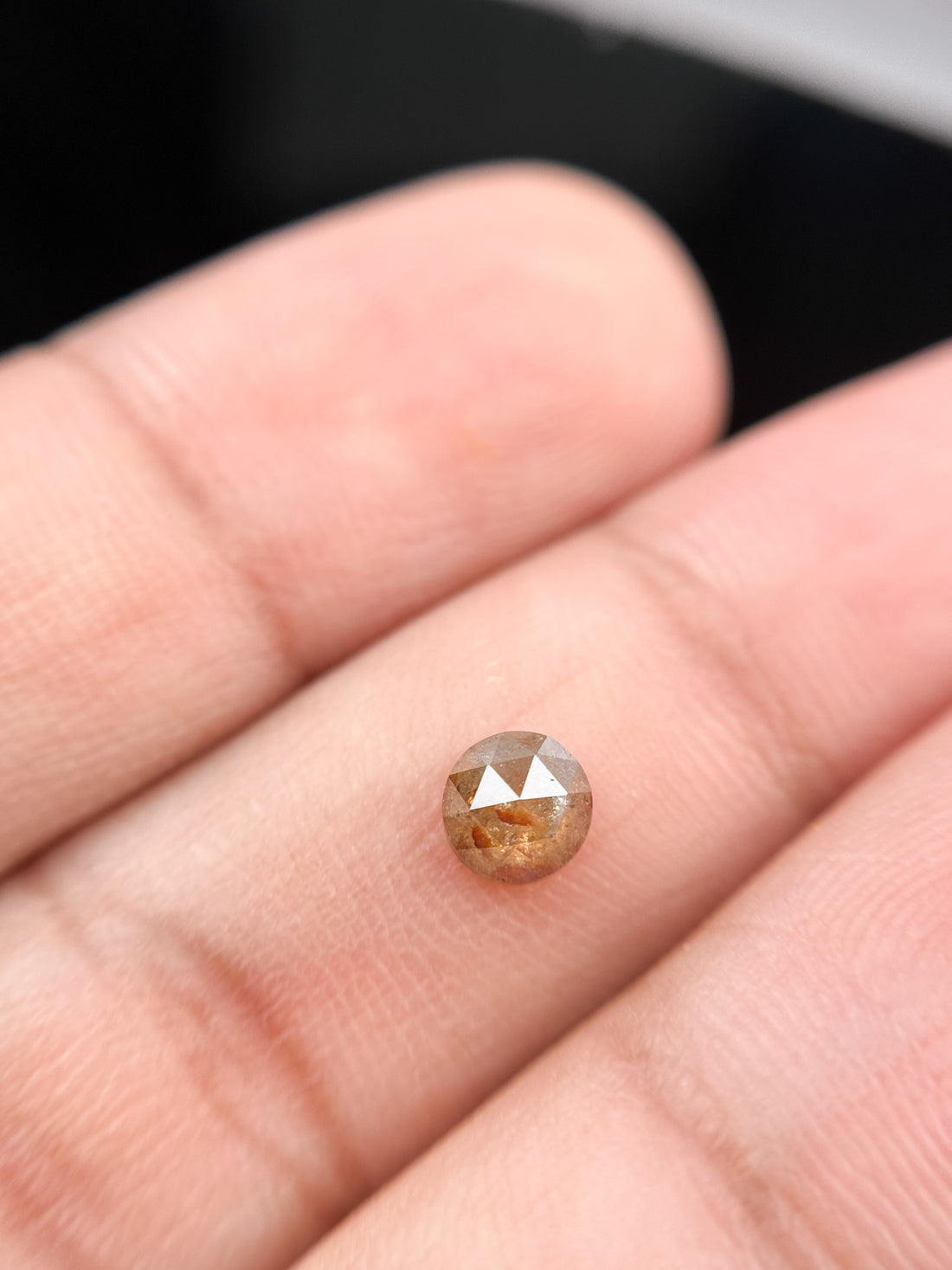 0.58 Ct Round Rose Cut Yellow Natural Minimalist Diamond