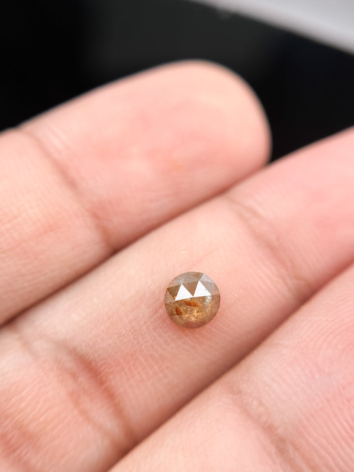 0.58 Ct Round Rose Cut Yellow Natural Minimalist Diamond