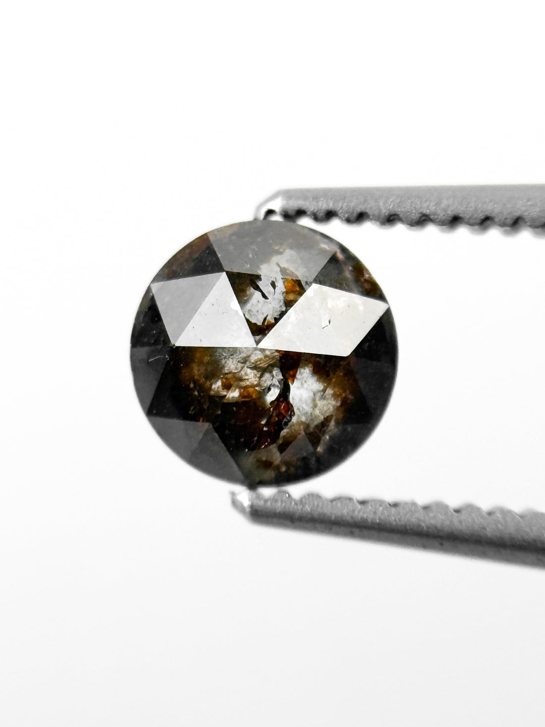 0.88 Ct Round Rose Cut Dark Red Natural Minimalist Diamond