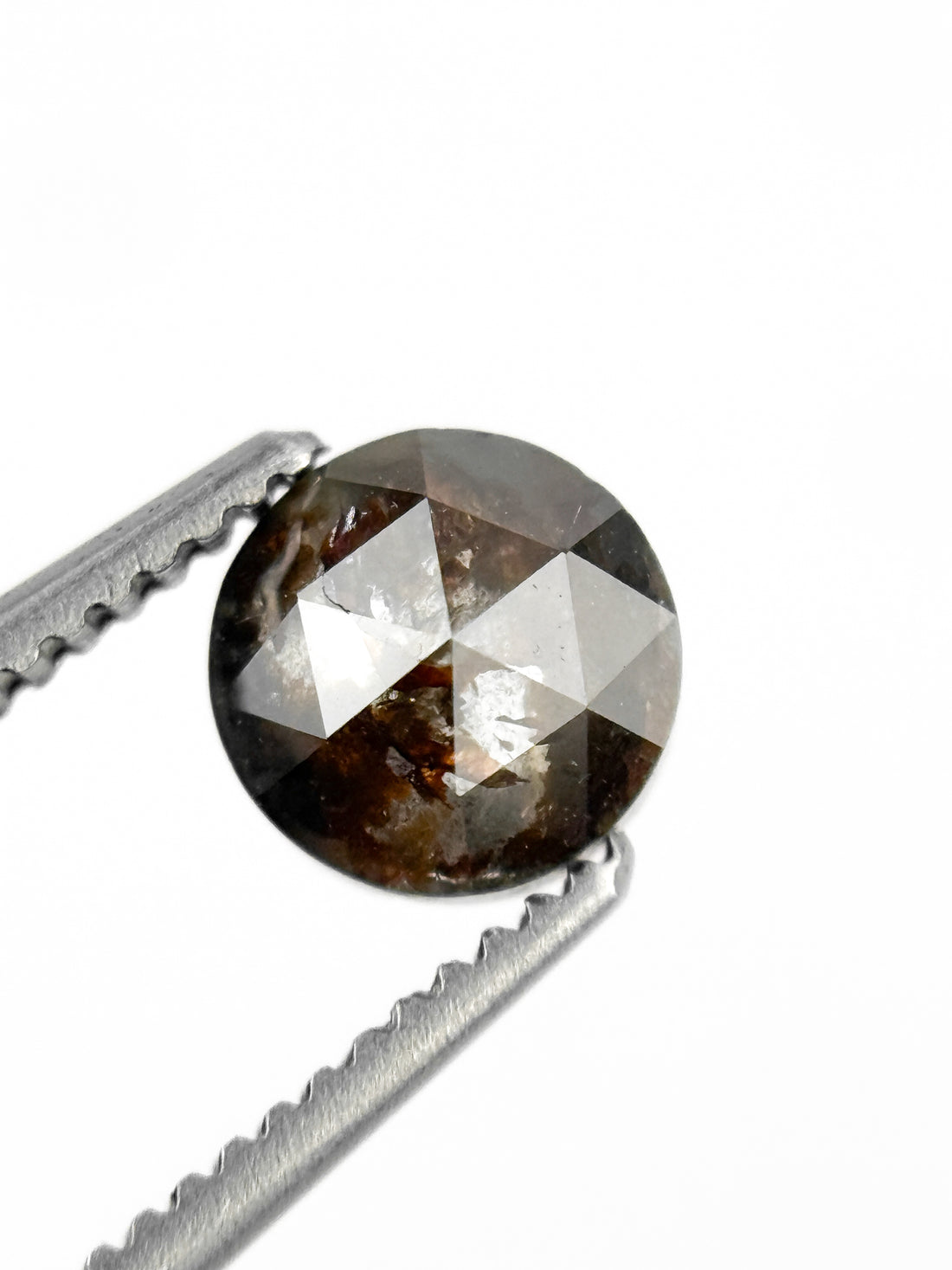 0.88 Ct Round Rose Cut Dark Red Natural Minimalist Diamond