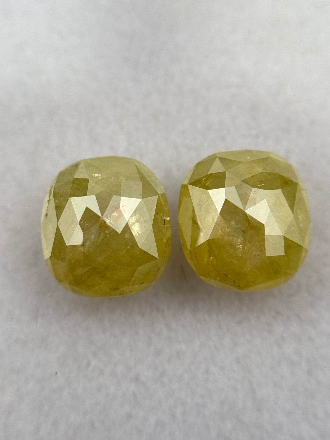 1.98 Ct Oval Rose Cut Yellow Natural Galaxy Diamond Pair
