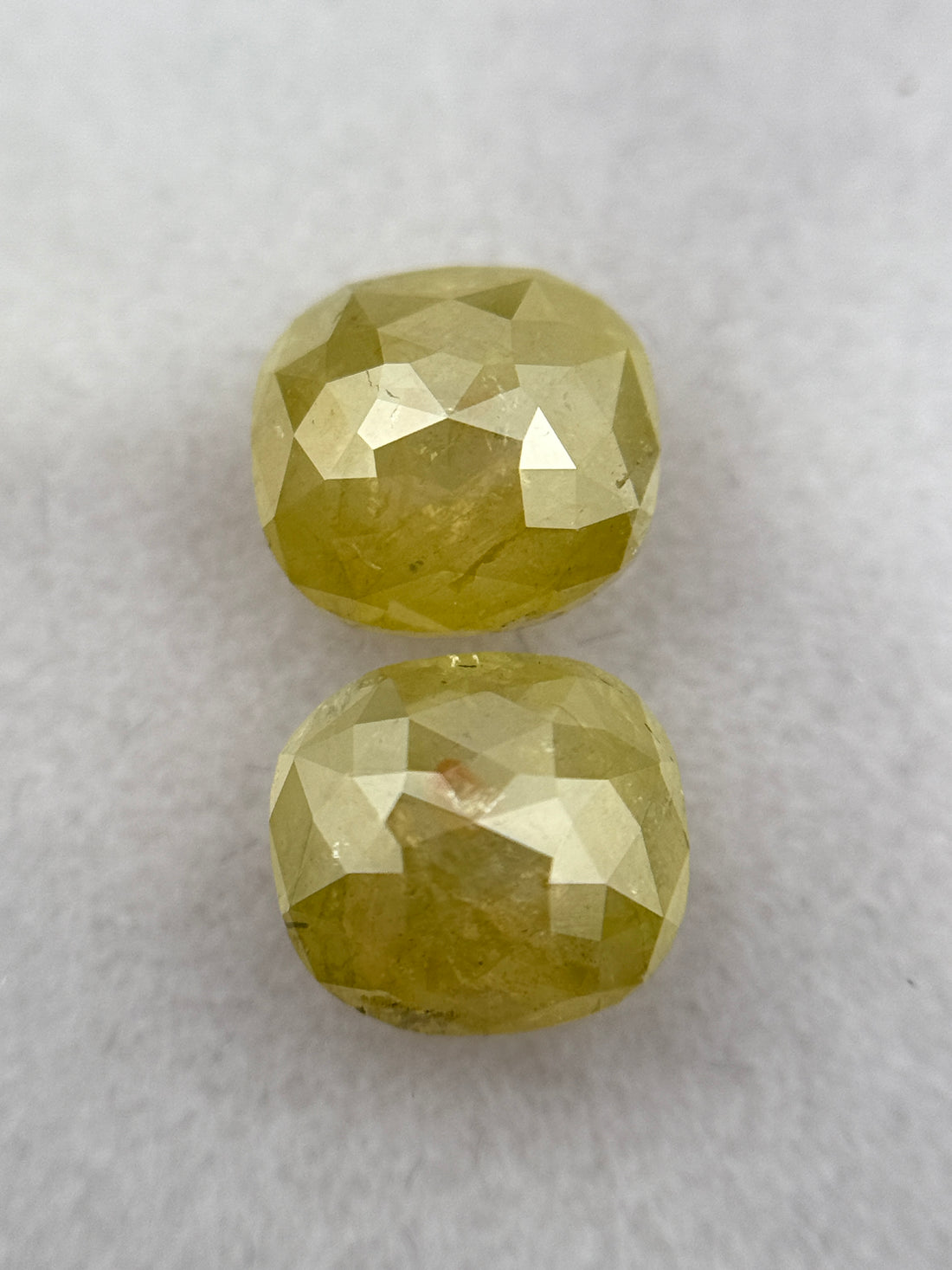 1.98 Ct Oval Rose Cut Yellow Natural Galaxy Diamond Pair