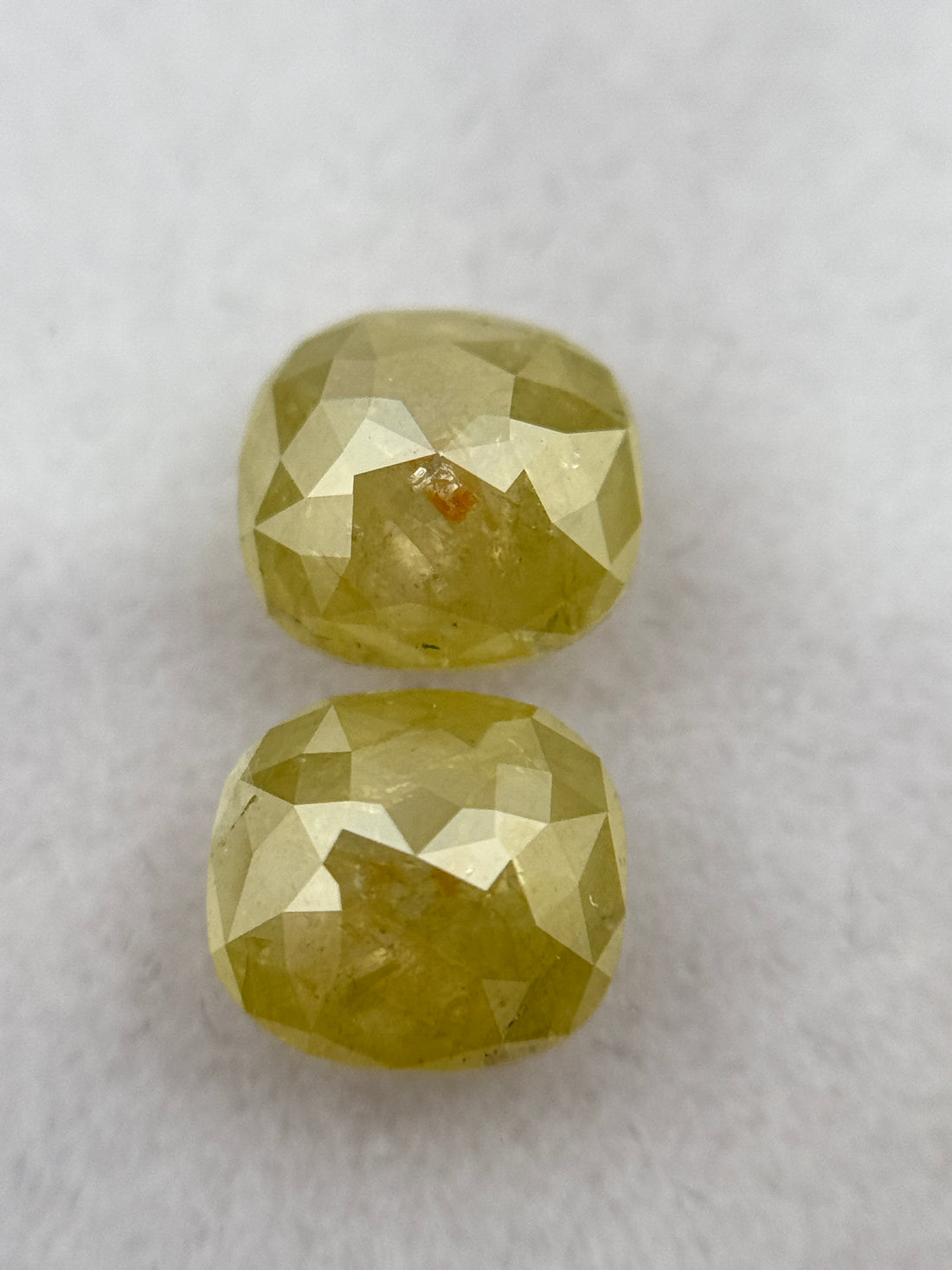 1.98 Ct Oval Rose Cut Yellow Natural Galaxy Diamond Pair