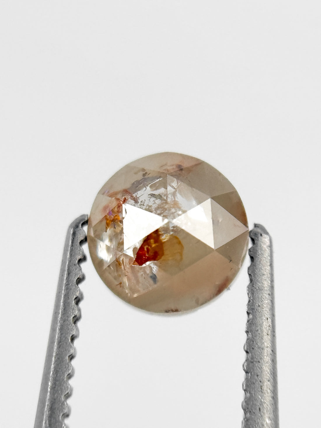 0.78 Ct Round Rose Cut Peach Natural Fancy Diamond