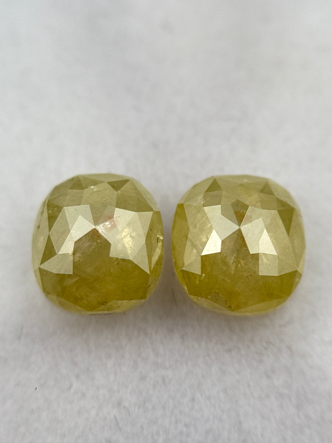 1.98 Ct Oval Rose Cut Yellow Natural Galaxy Diamond Pair