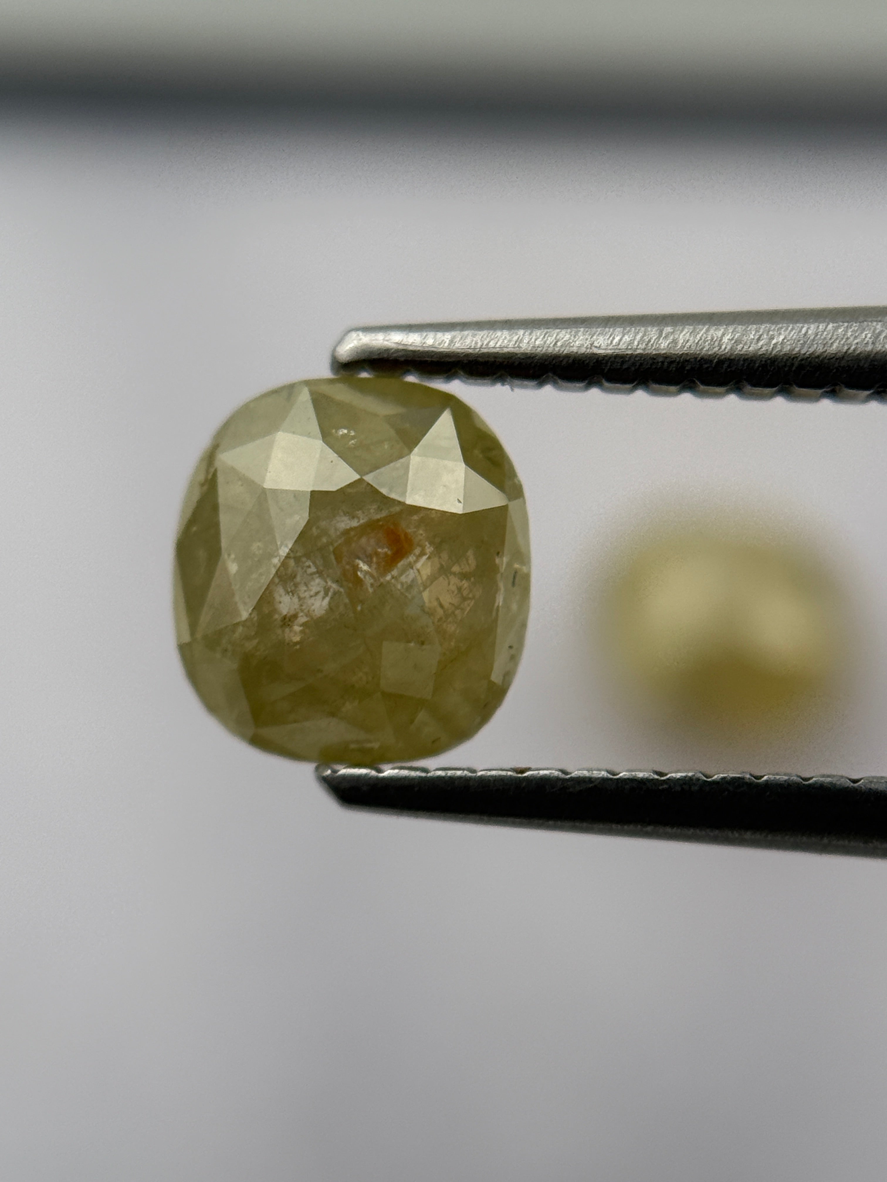 1.98 Ct Oval Rose Cut Yellow Natural Galaxy Diamond Pair
