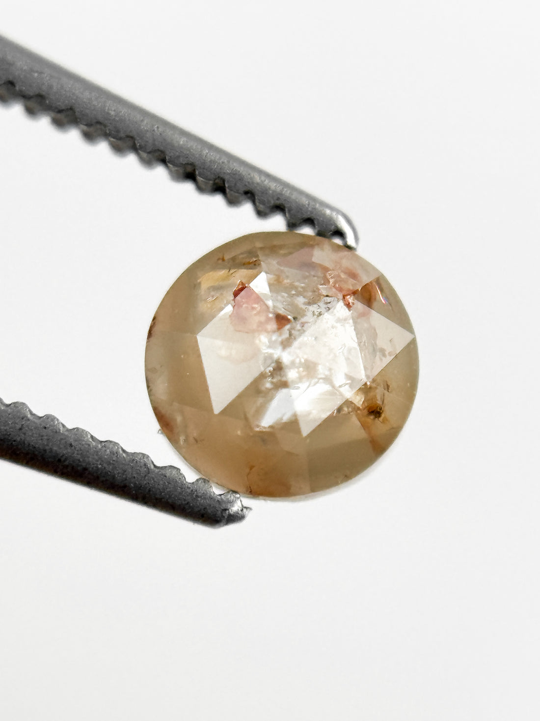 0.78 Ct Round Rose Cut Peach Natural Fancy Diamond