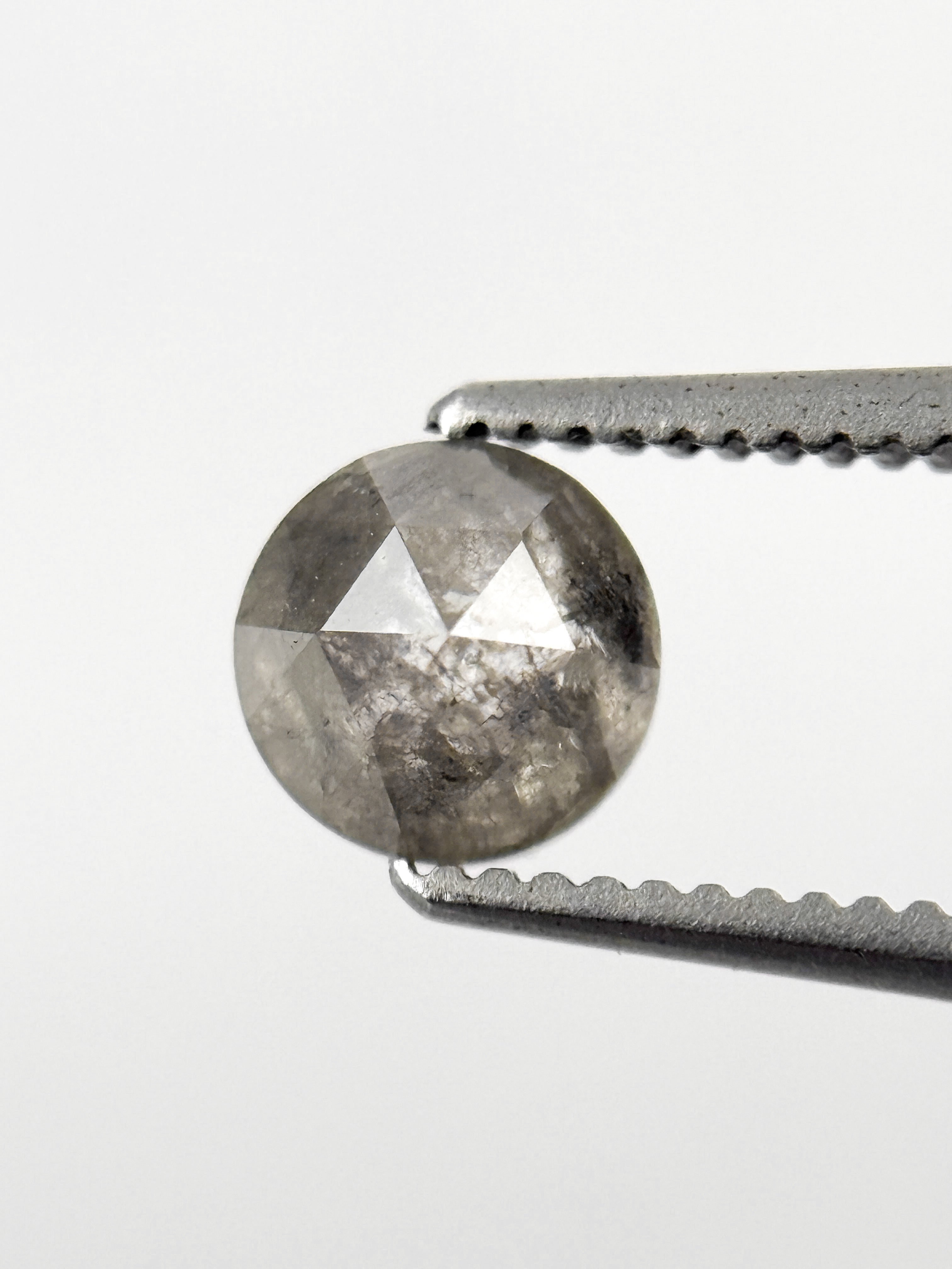 0.85 Ct Round Rose Cut Grey Natural Fancy Diamond