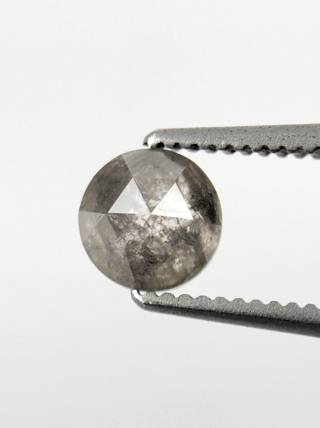 0.85 Ct Round Rose Cut Grey Natural Fancy Diamond