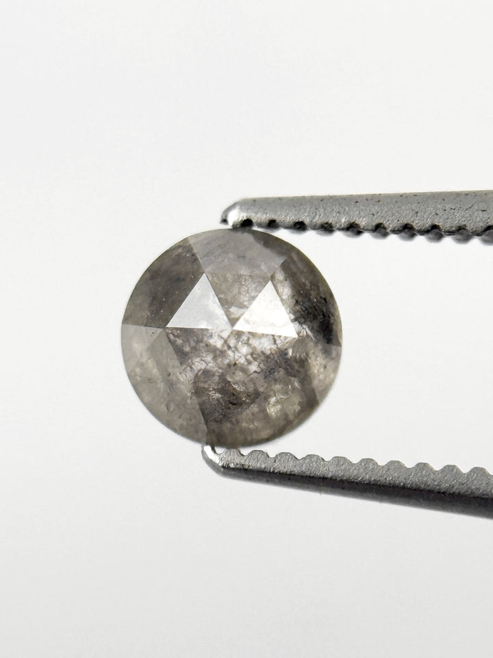 0.85 Ct Round Rose Cut Grey Natural Fancy Diamond