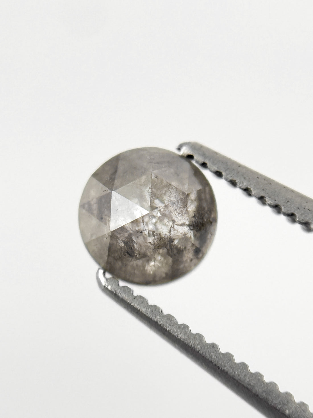 0.85 Ct Round Rose Cut Grey Natural Fancy Diamond