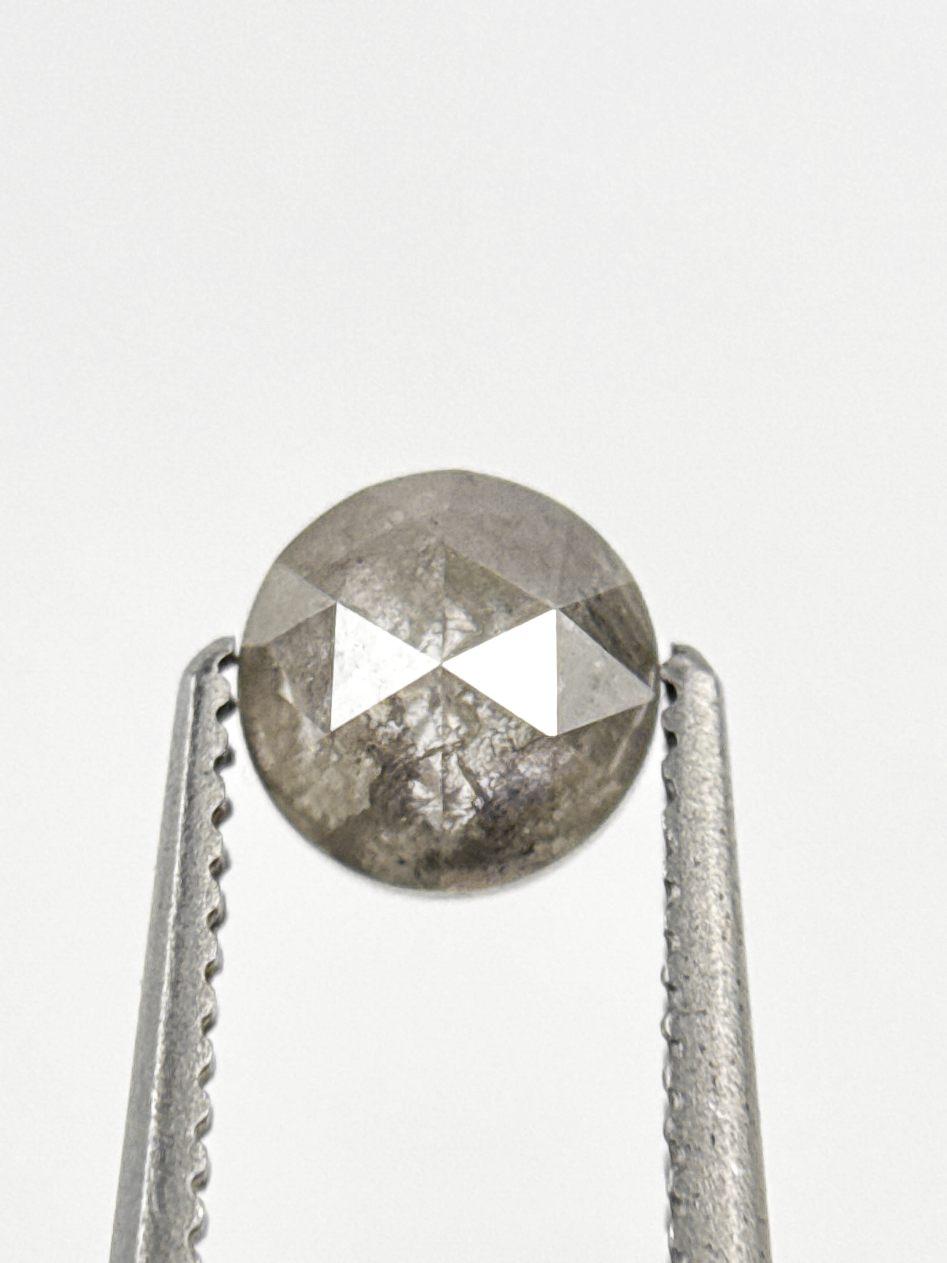 0.85 Ct Round Rose Cut Grey Natural Fancy Diamond
