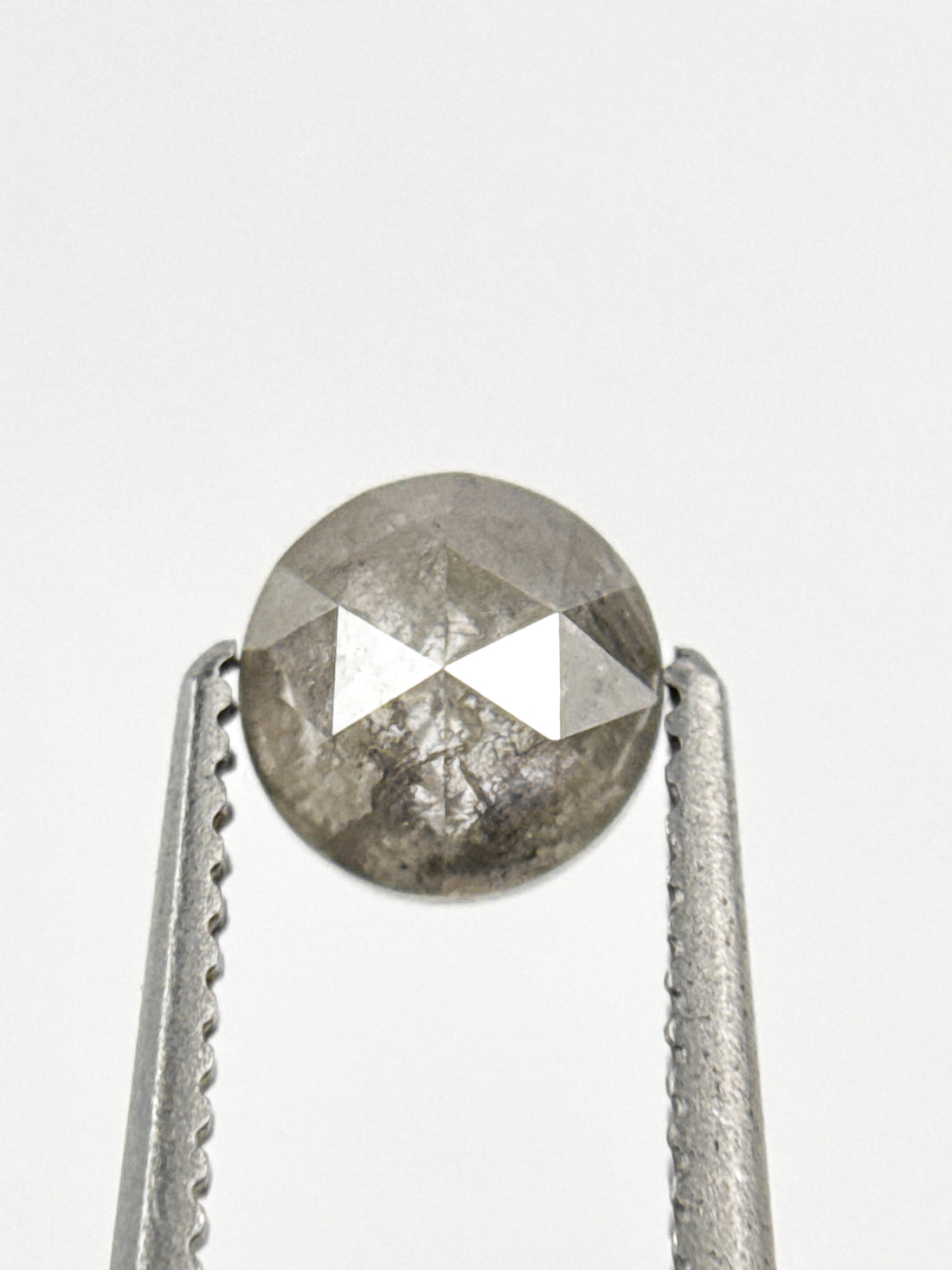 0.85 Ct Round Rose Cut Grey Natural Fancy Diamond