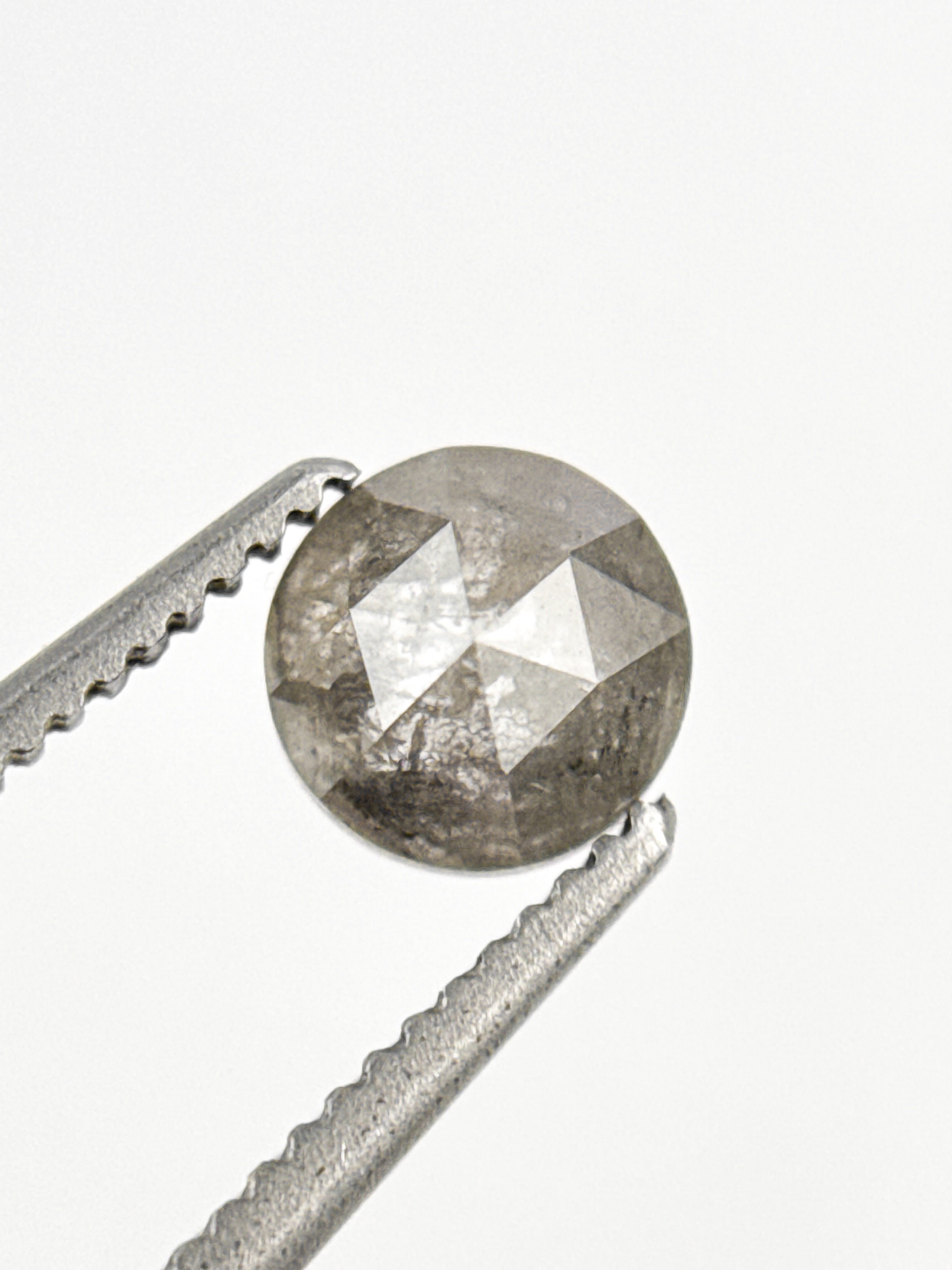 0.85 Ct Round Rose Cut Grey Natural Fancy Diamond