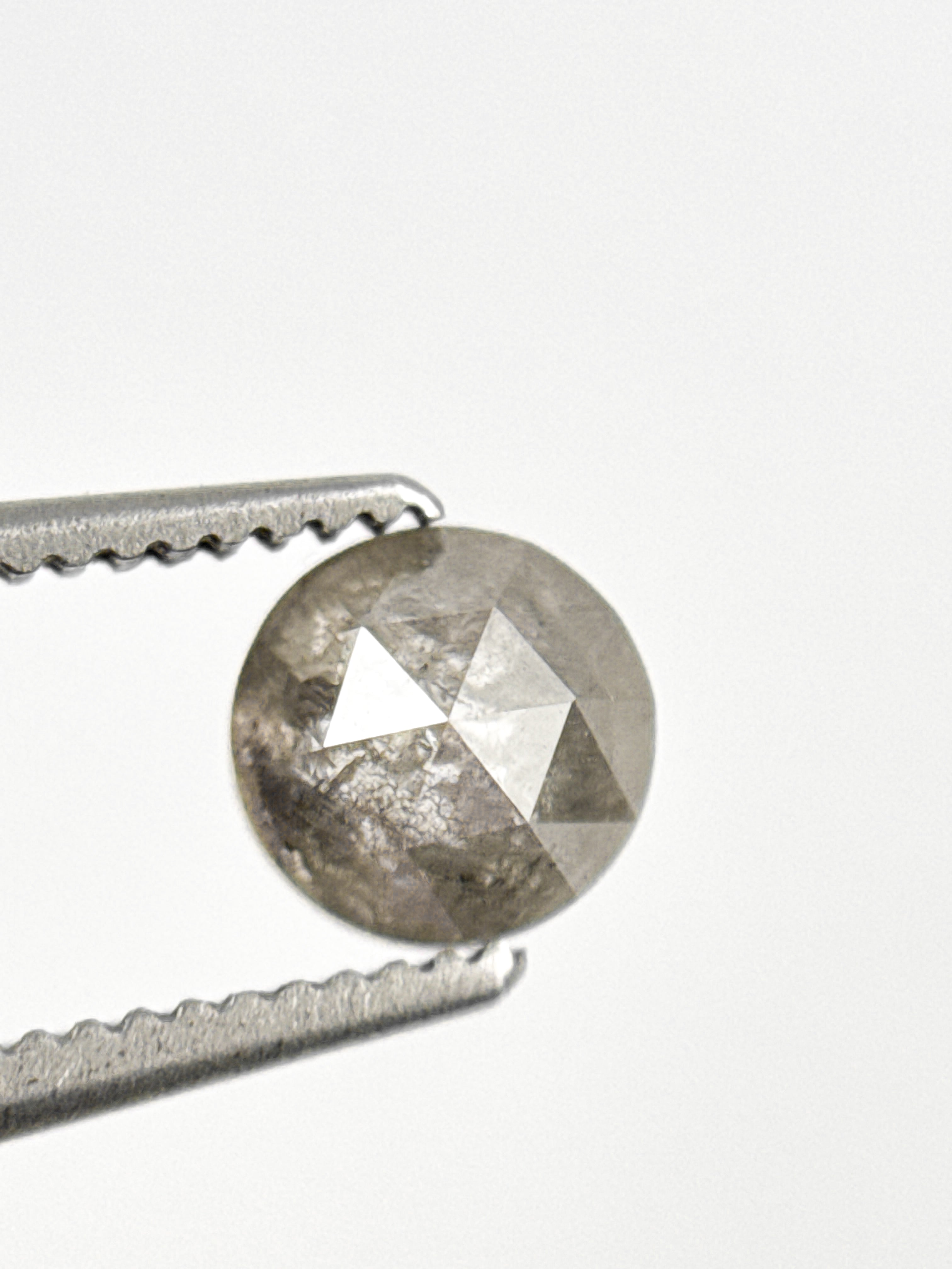 0.85 Ct Round Rose Cut Grey Natural Fancy Diamond