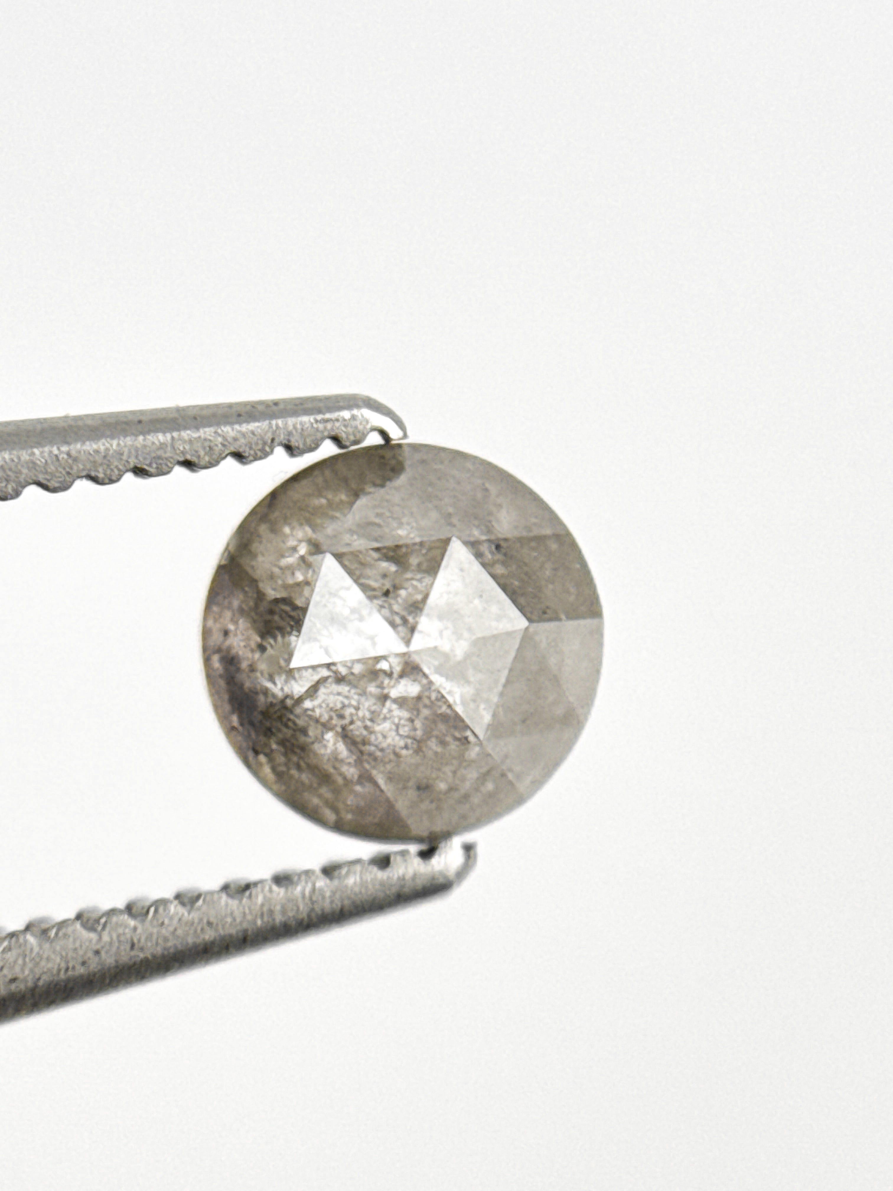 0.85 Ct Round Rose Cut Grey Natural Fancy Diamond