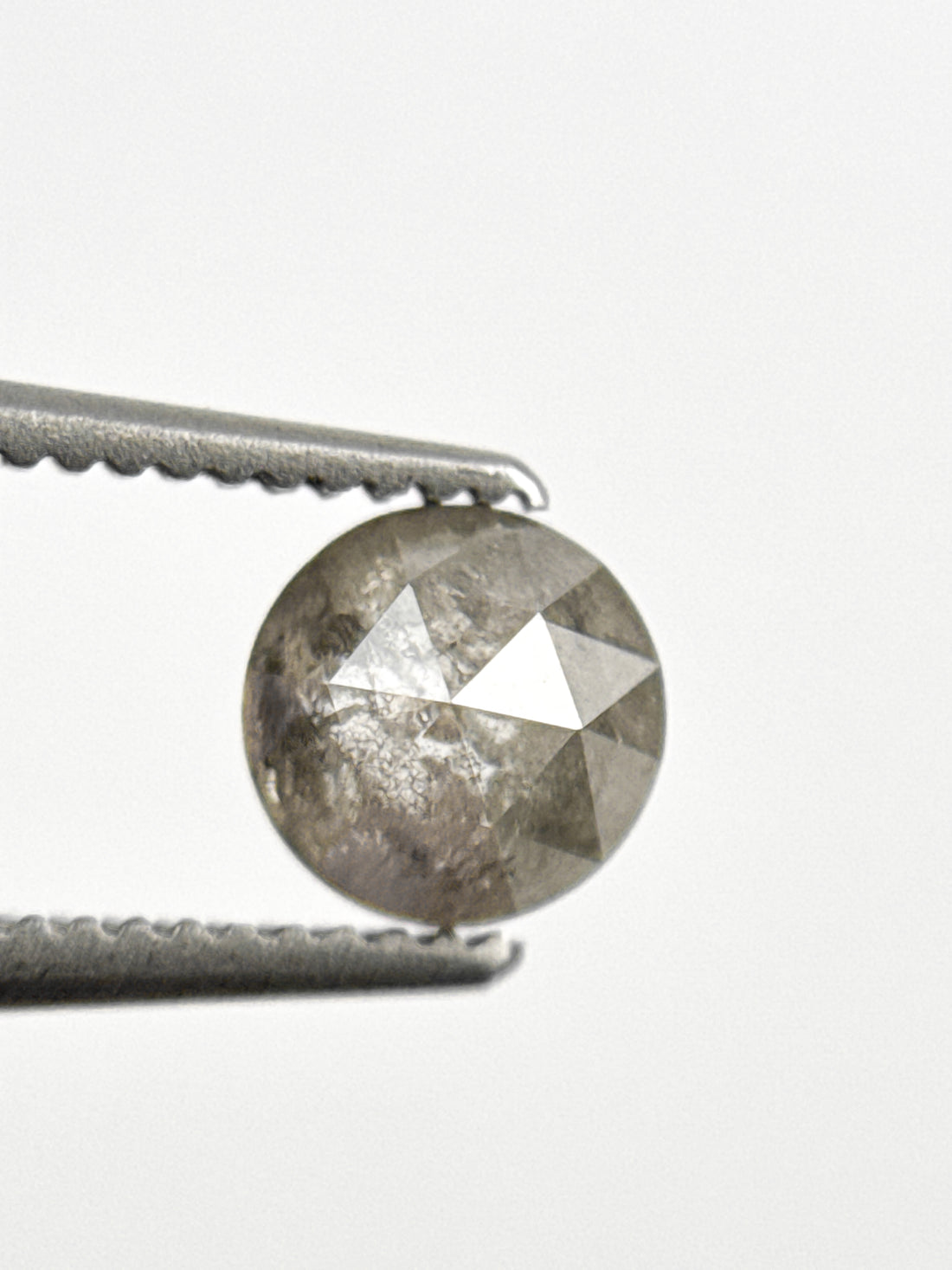 0.85 Ct Round Rose Cut Grey Natural Fancy Diamond