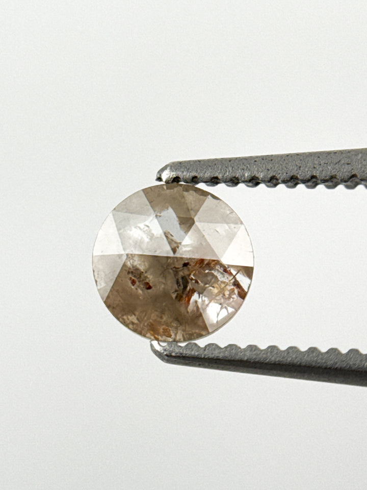 0.39 Ct Round Rose Cut Grey Natural Minimalist Diamond