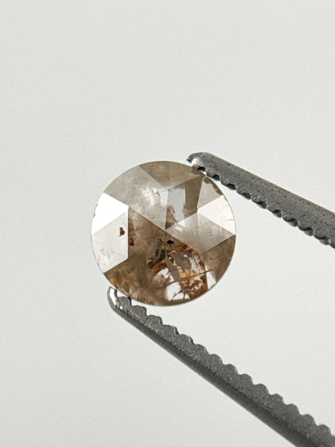 0.39 Ct Round Rose Cut Grey Natural Minimalist Diamond