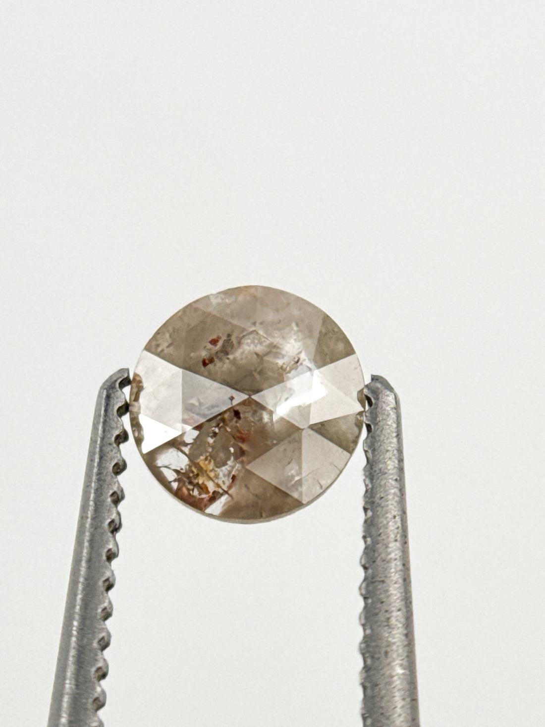 0.39 Ct Round Rose Cut Grey Natural Minimalist Diamond