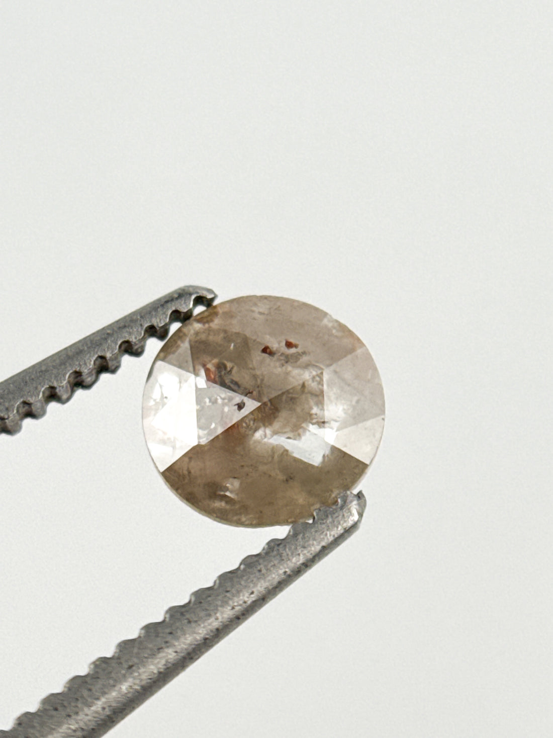 0.39 Ct Round Rose Cut Grey Natural Minimalist Diamond