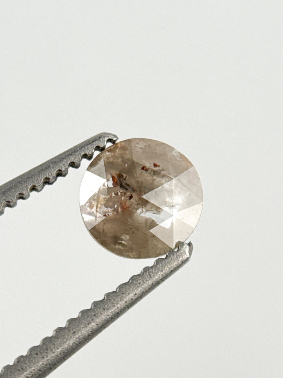 0.39 Ct Round Rose Cut Grey Natural Minimalist Diamond