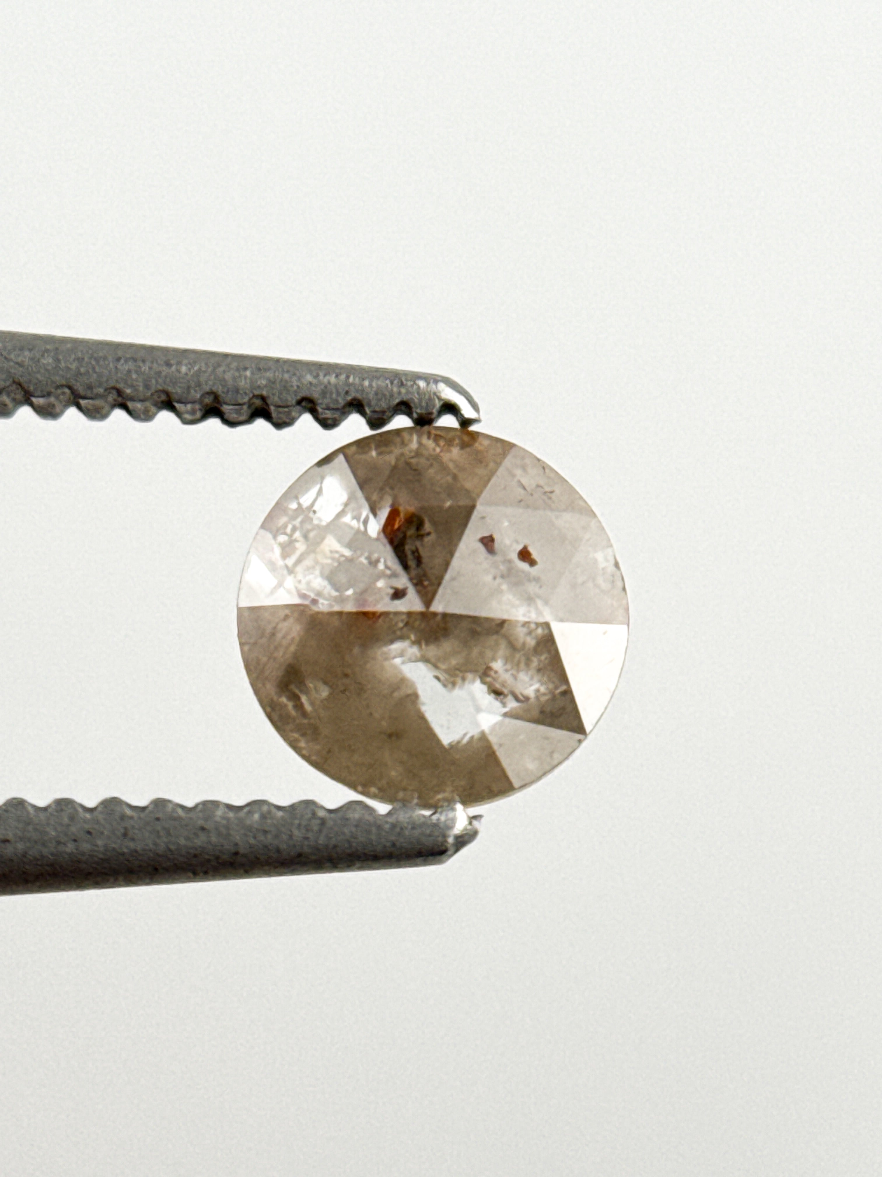 0.39 Ct Round Rose Cut Grey Natural Minimalist Diamond