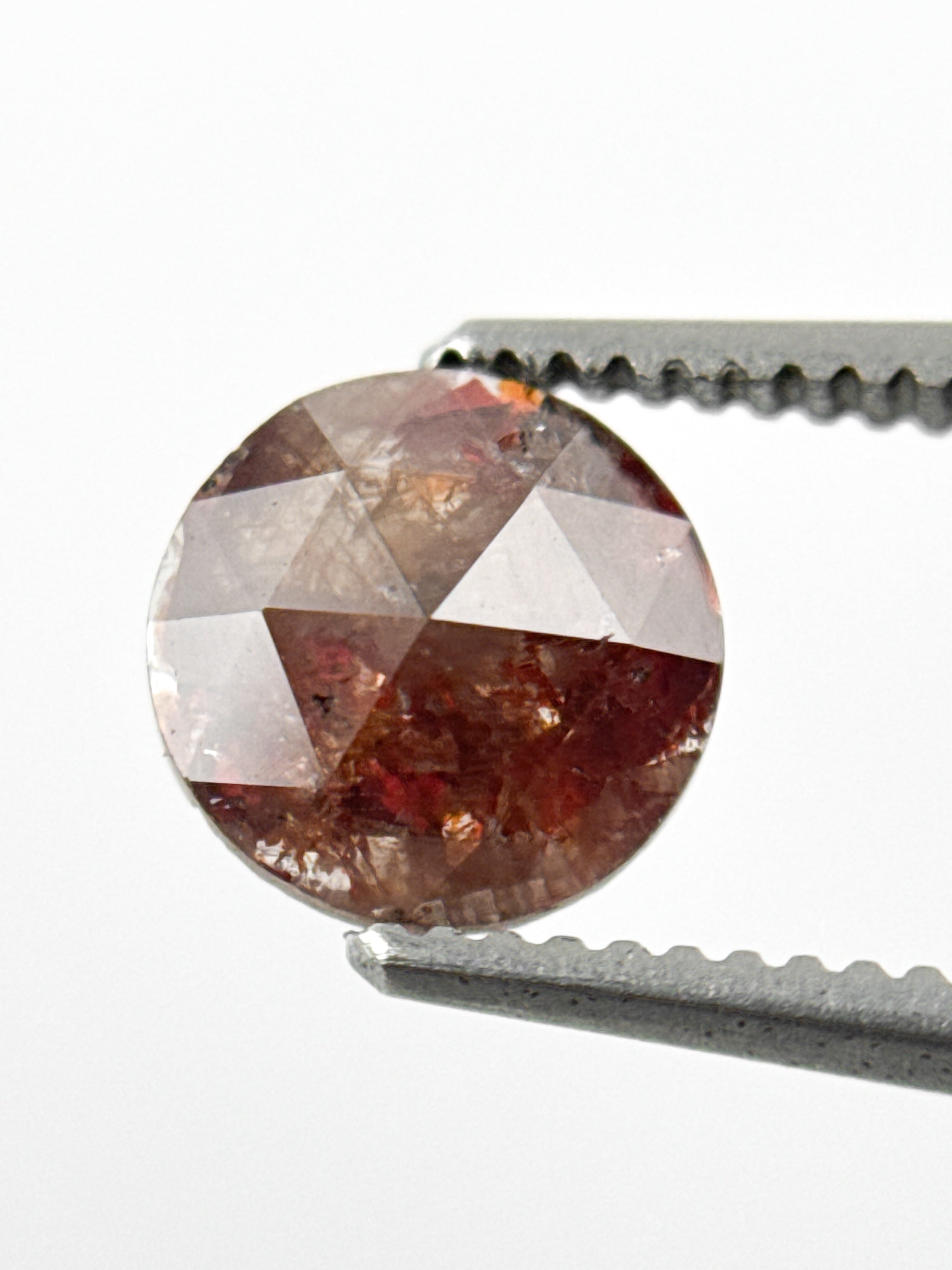 6.4 MM Round Rose Cut Red Natural Minimalist Diamond