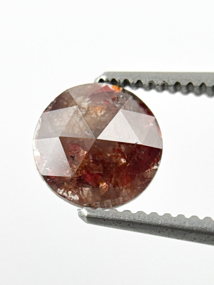 6.4 MM Round Rose Cut Red Natural Minimalist Diamond