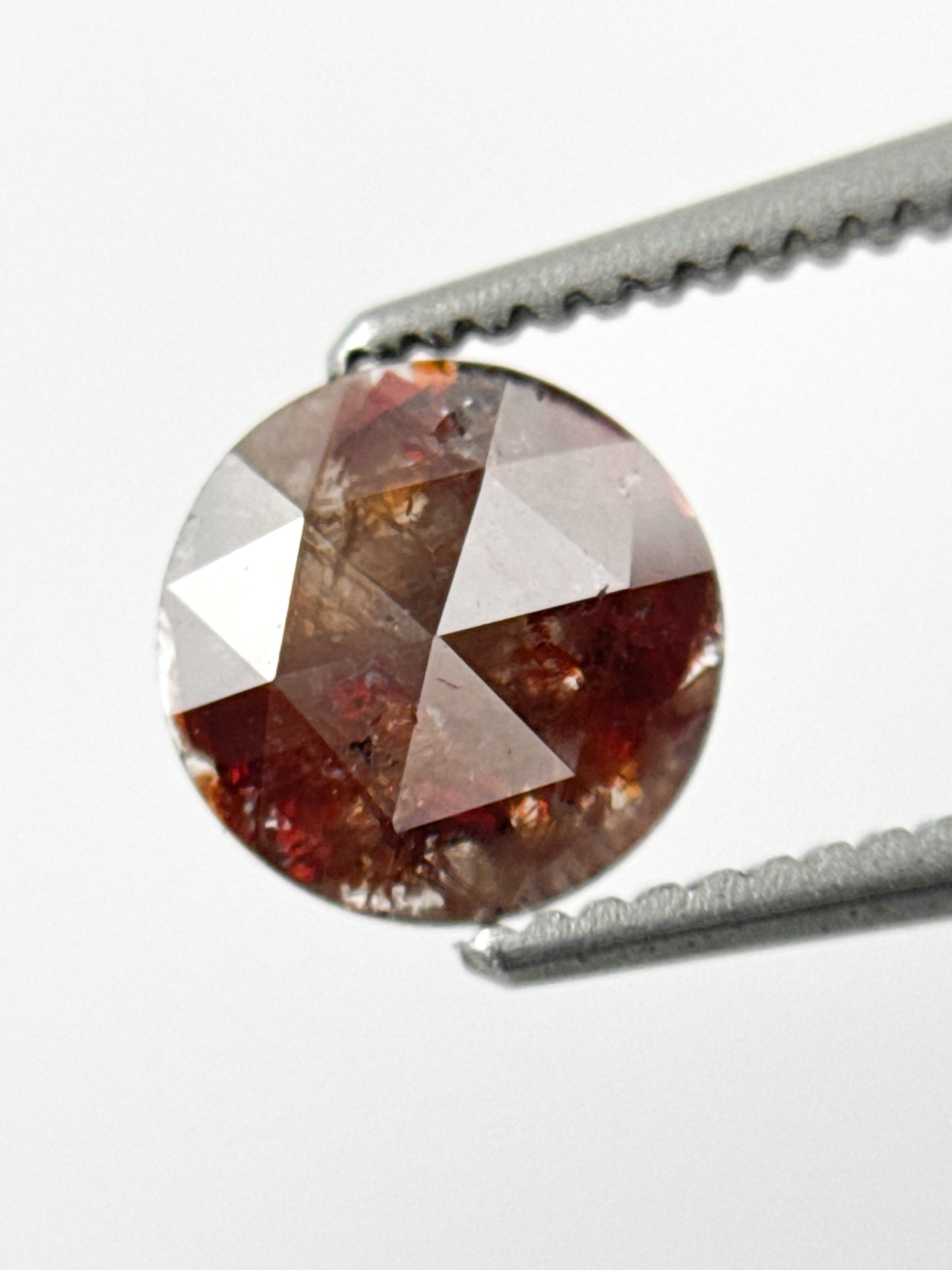 6.4 MM Round Rose Cut Red Natural Minimalist Diamond