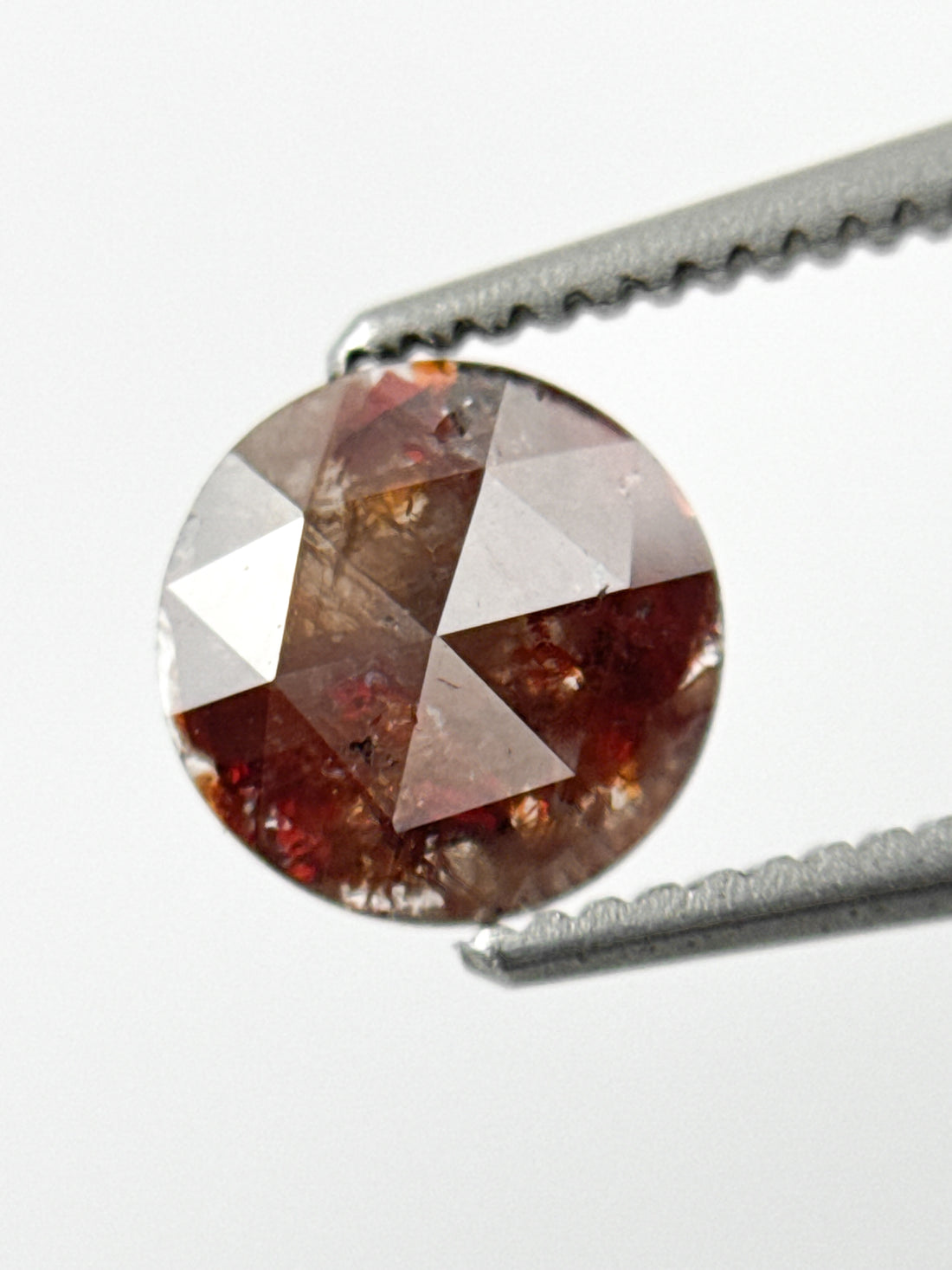 6.4 MM Round Rose Cut Red Natural Minimalist Diamond