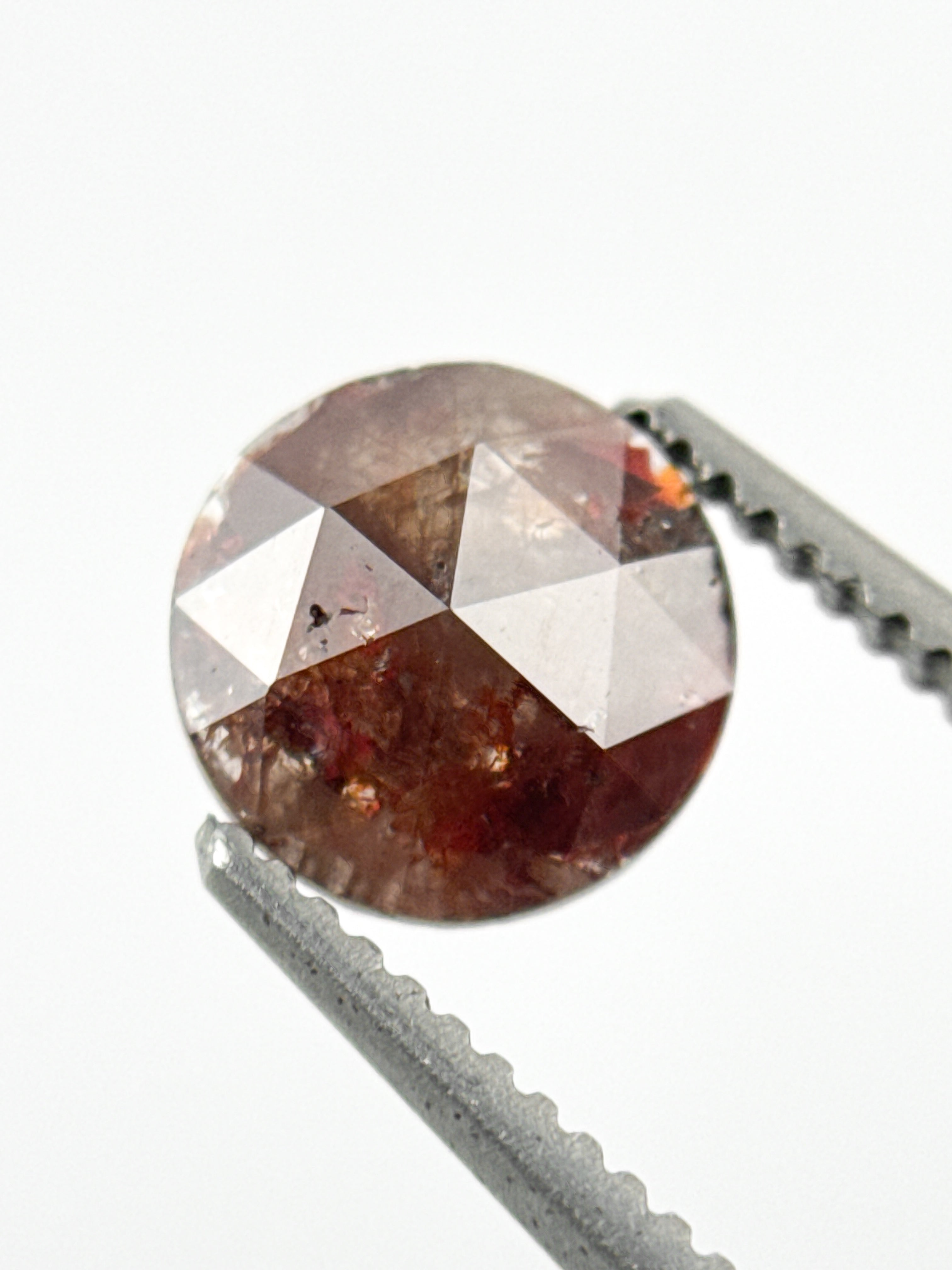 6.4 MM Round Rose Cut Red Natural Minimalist Diamond