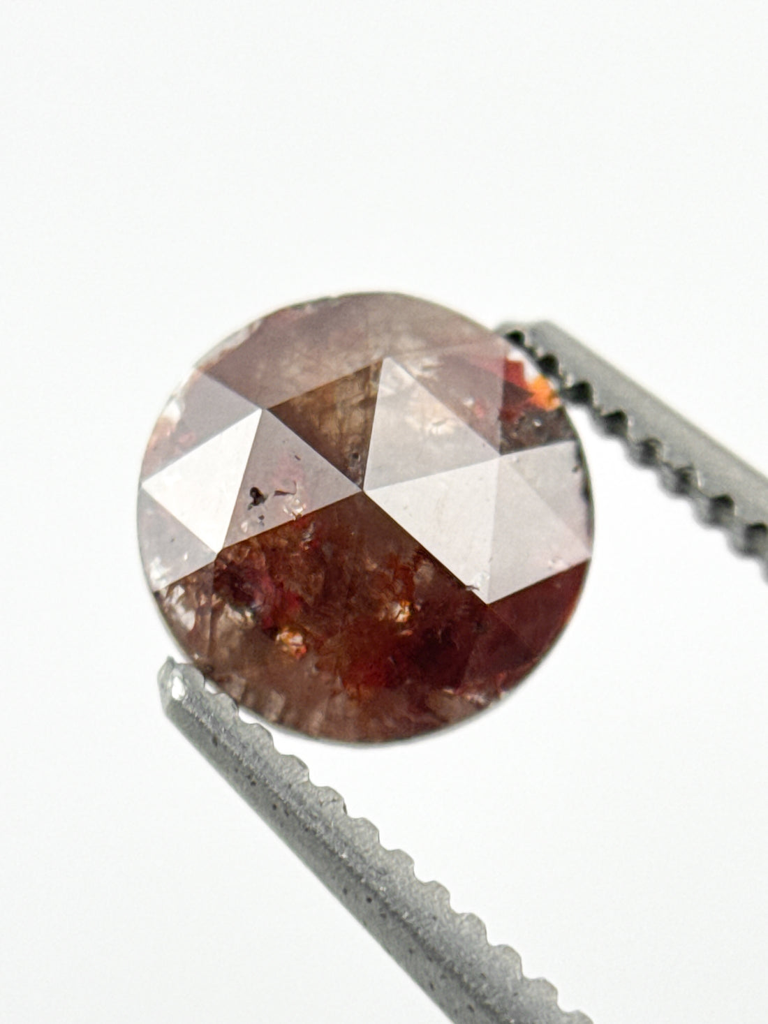 6.4 MM Round Rose Cut Red Natural Minimalist Diamond