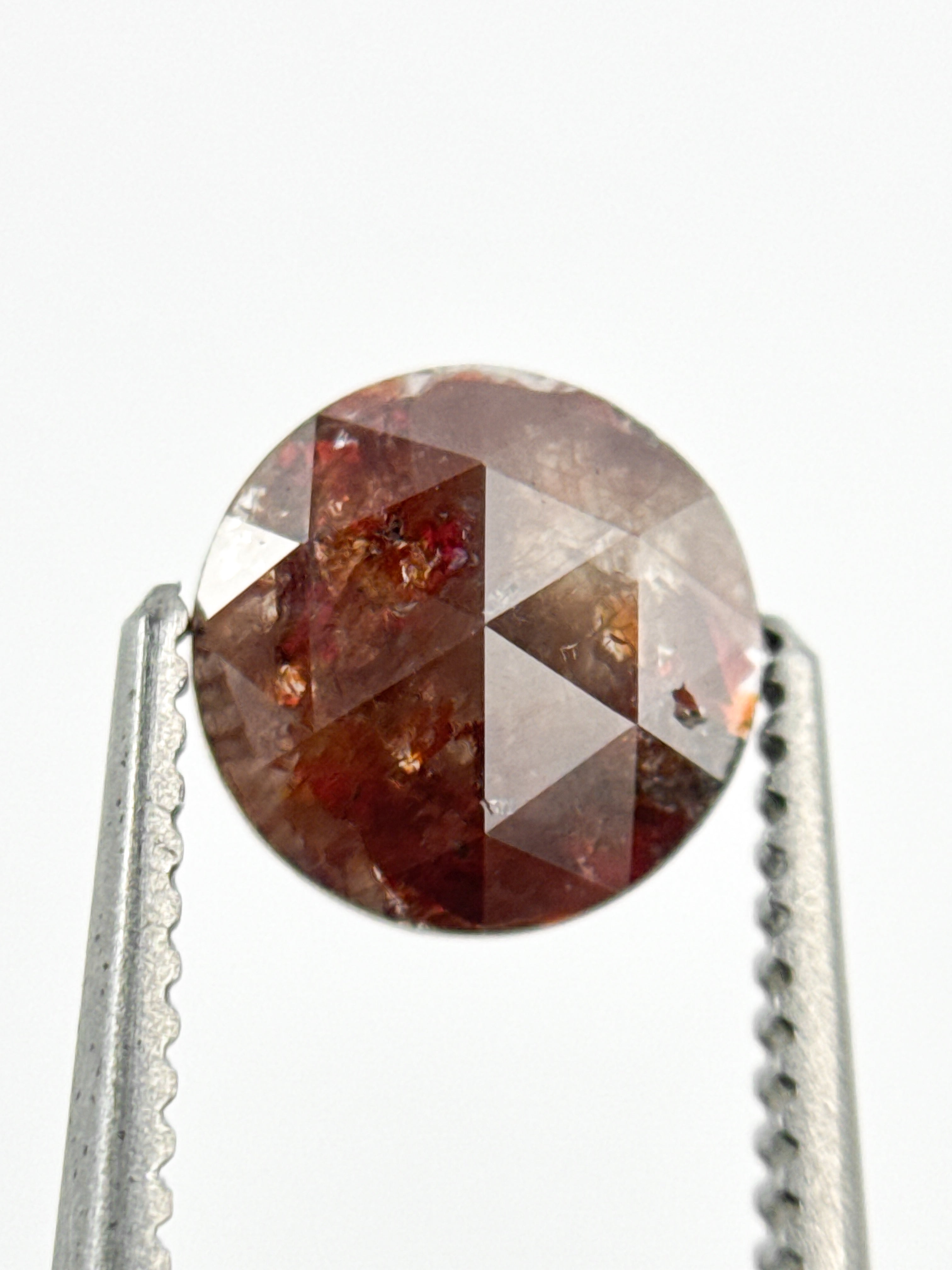 6.4 MM Round Rose Cut Red Natural Minimalist Diamond