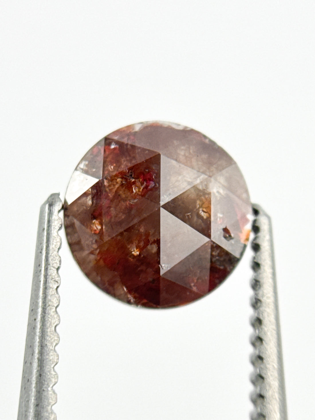 6.4 MM Round Rose Cut Red Natural Minimalist Diamond