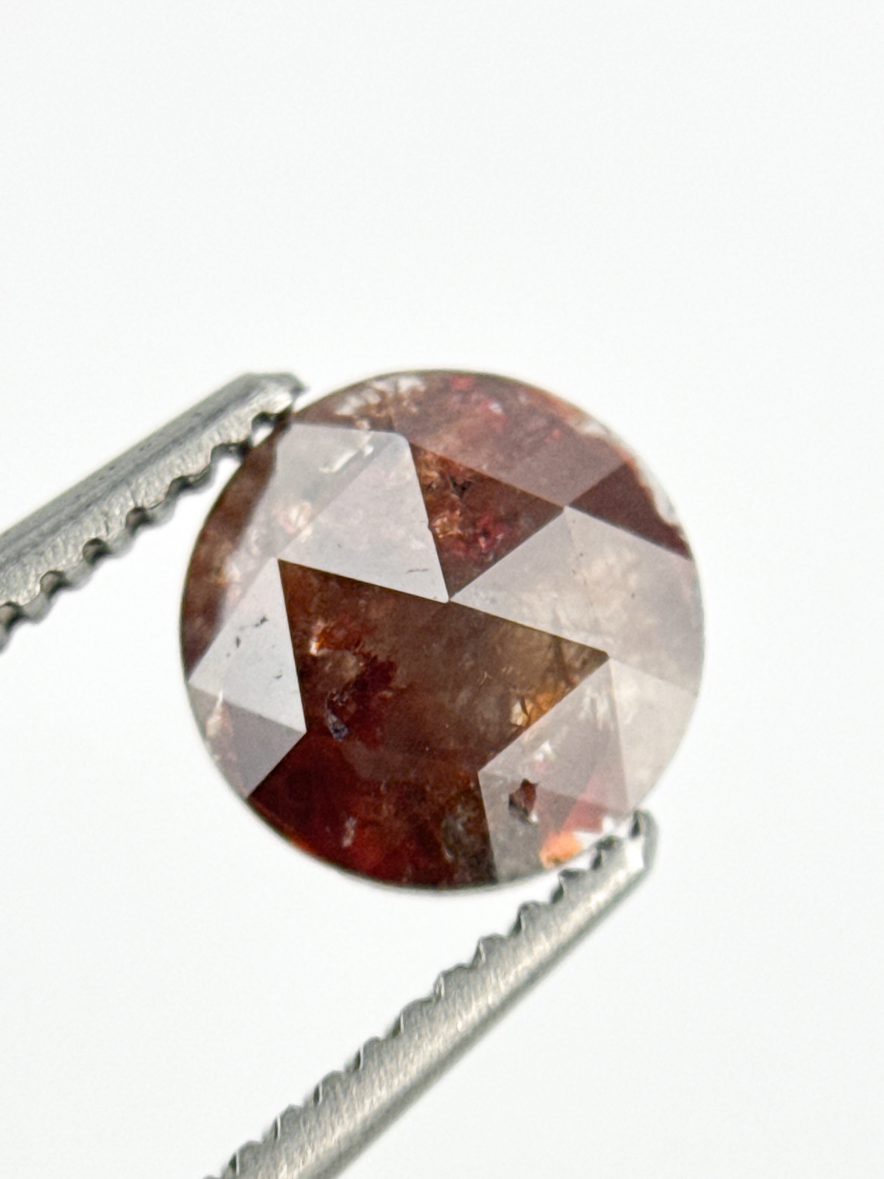 6.4 MM Round Rose Cut Red Natural Minimalist Diamond